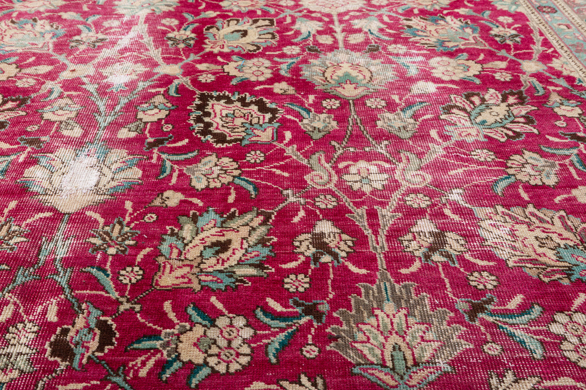 Collectible Vintage Magenta and navy Allover Rug – 9' 10" x 7' 10" (299 x 239 cm)