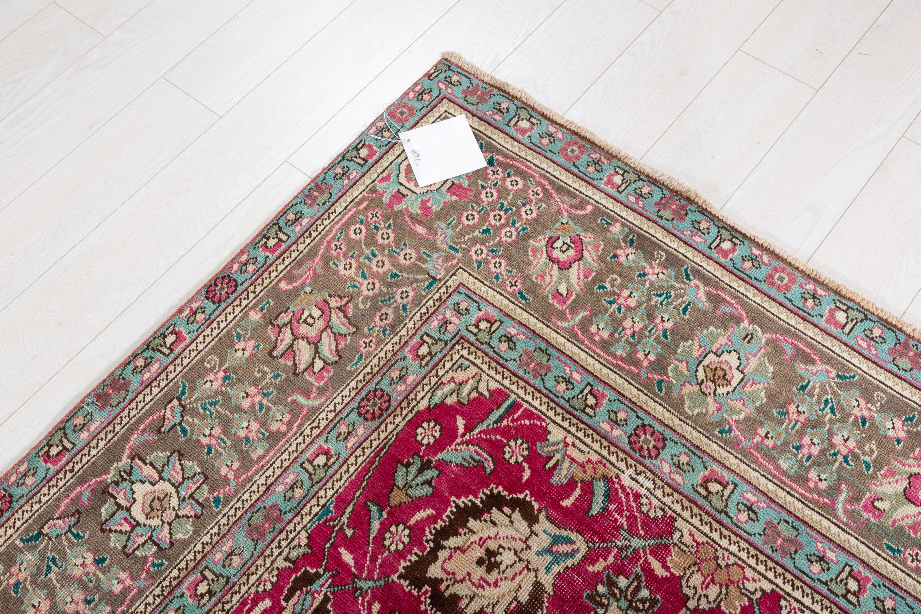 Collectible Vintage Magenta and navy Allover Rug – 9' 10" x 7' 10" (299 x 239 cm)