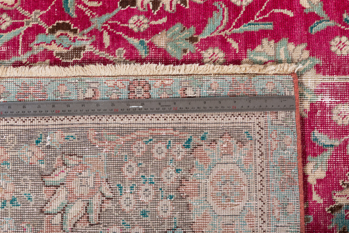Collectible Vintage Magenta and navy Allover Rug – 9' 10" x 7' 10" (299 x 239 cm)