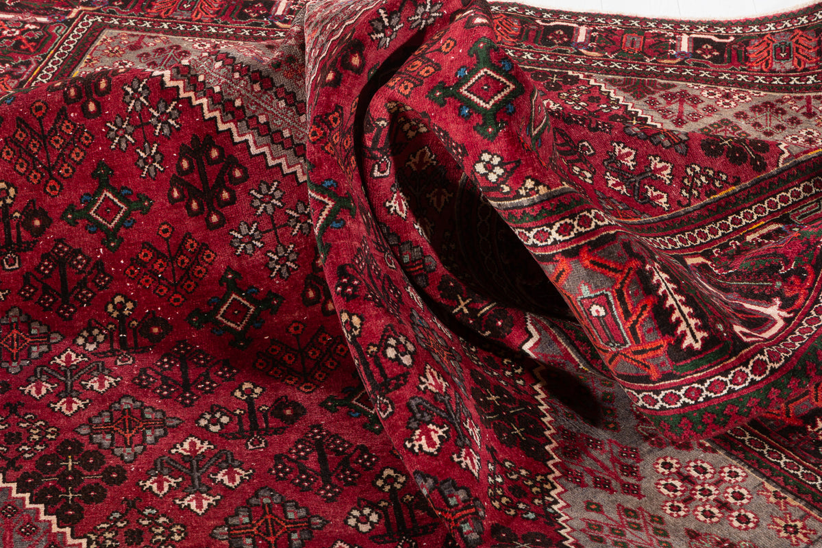 Vintage Red and navy Geometric Rug – 9' 7" x 6' 7" (293 x 201 cm)