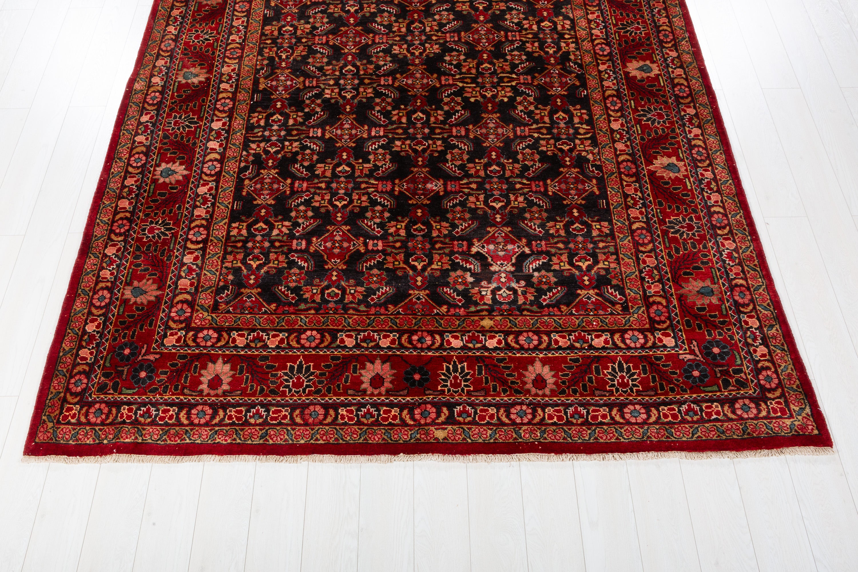 Collectible Vintage Dark navy and red Traditional Rug – 10' 1" x 7' 4" (307 x 224 cm)