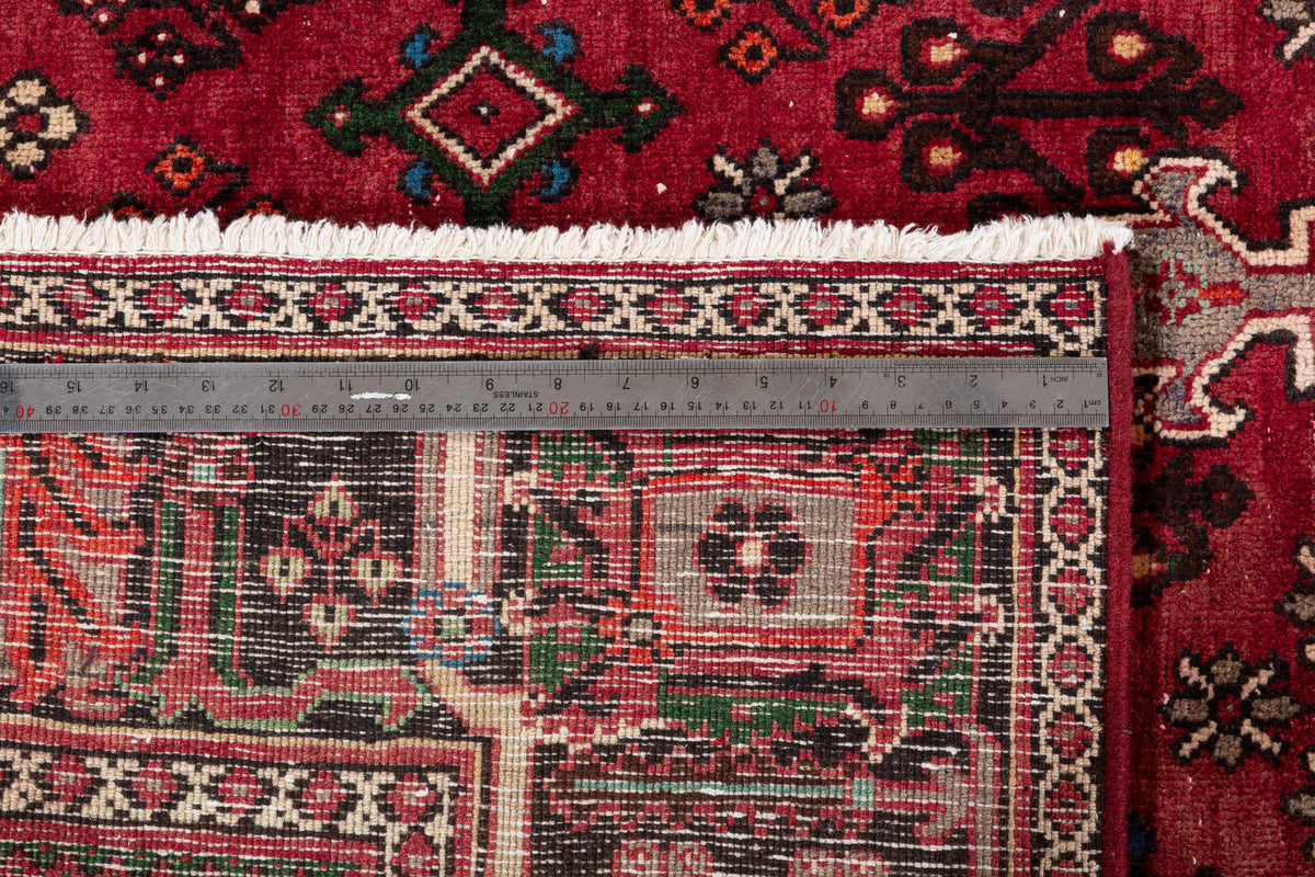 Vintage Red and beige Traditional Rug – 9' 8" x 6' 5" (294 x 196 cm)