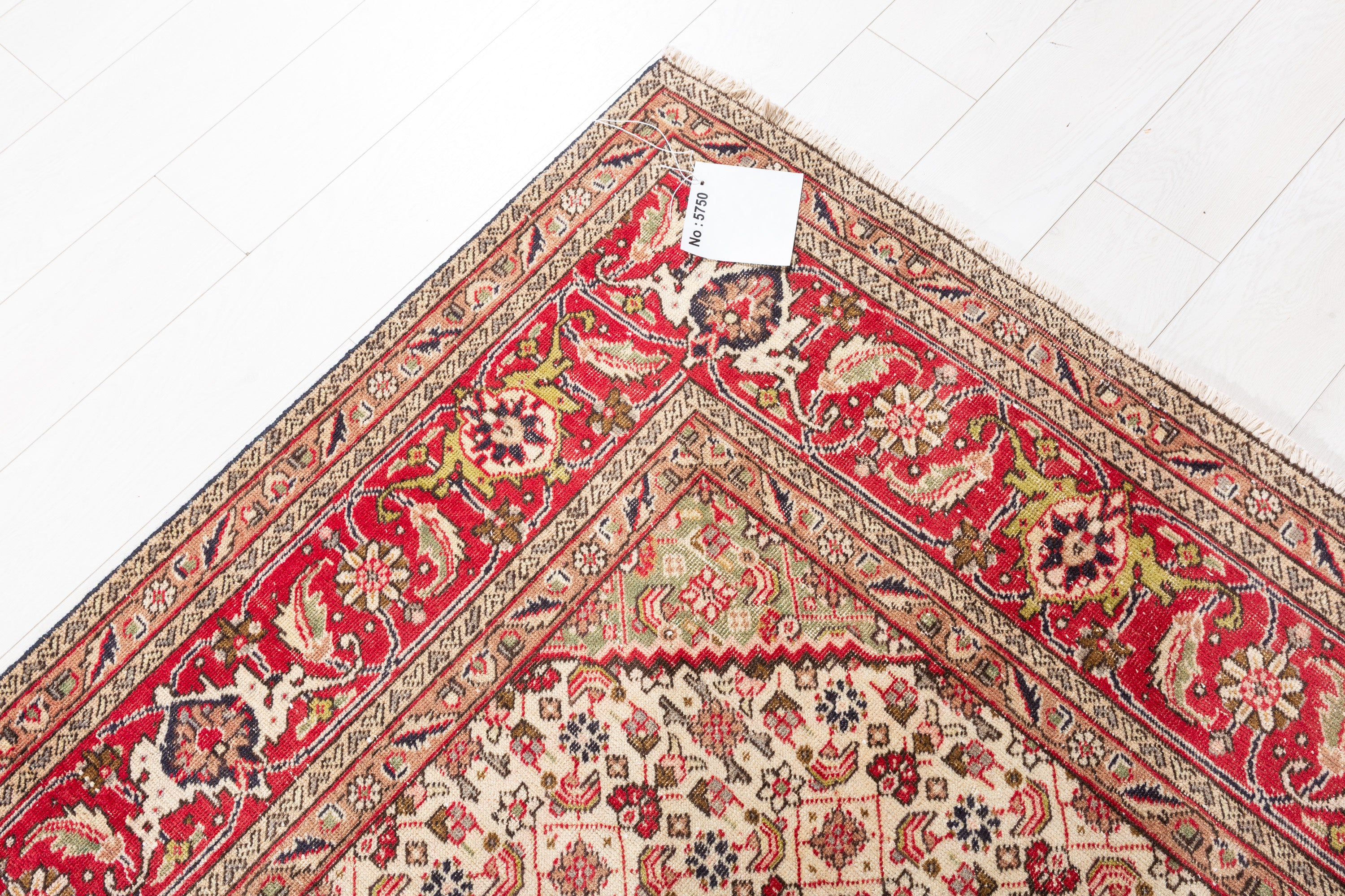 Vintage Deep navy and red Geometric Rug – 9' 4" x 6' 8" (284 x 202 cm)
