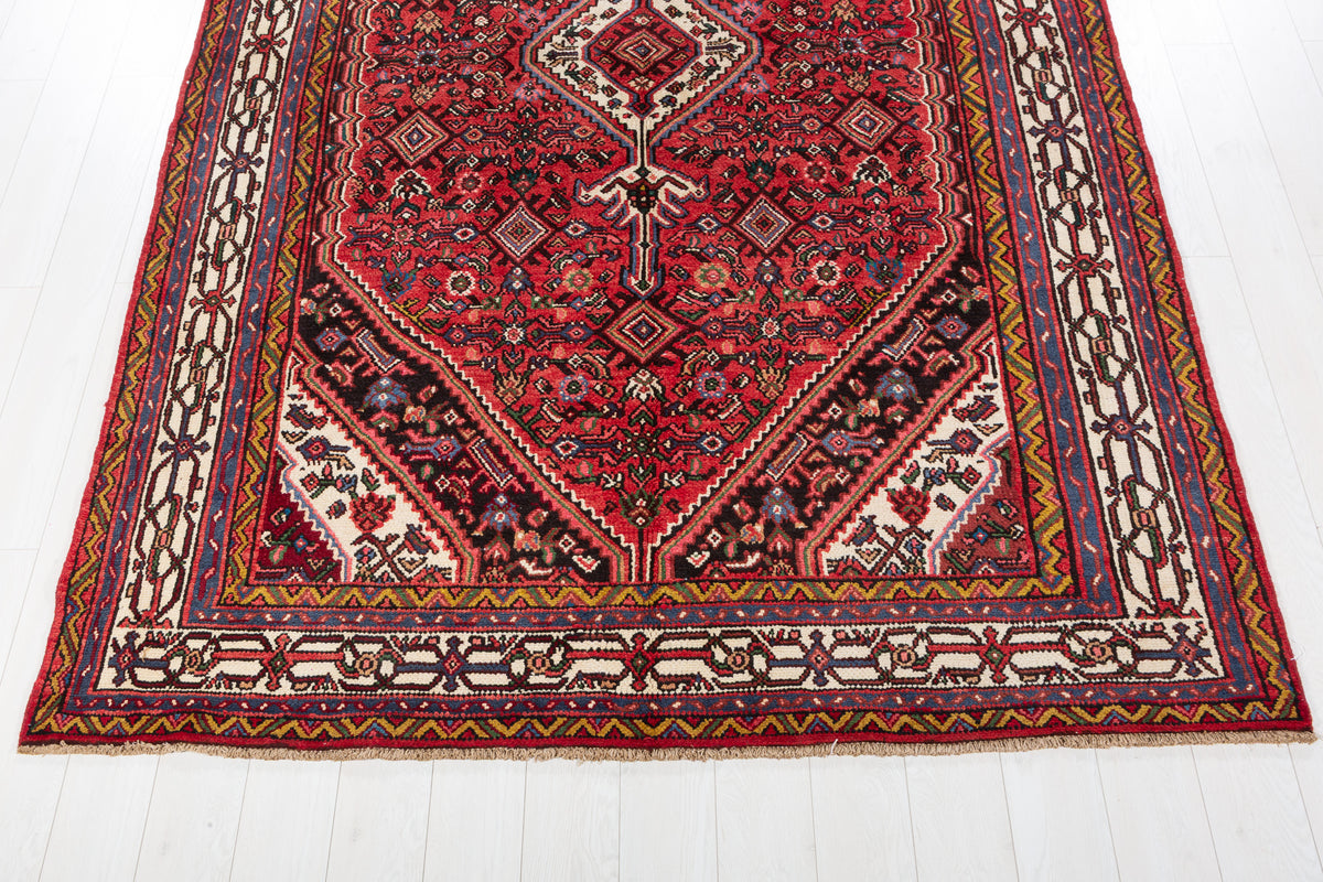 Vintage Red and beige Traditional Rug – 10' 4" x 6' 9" (315 x 205 cm)