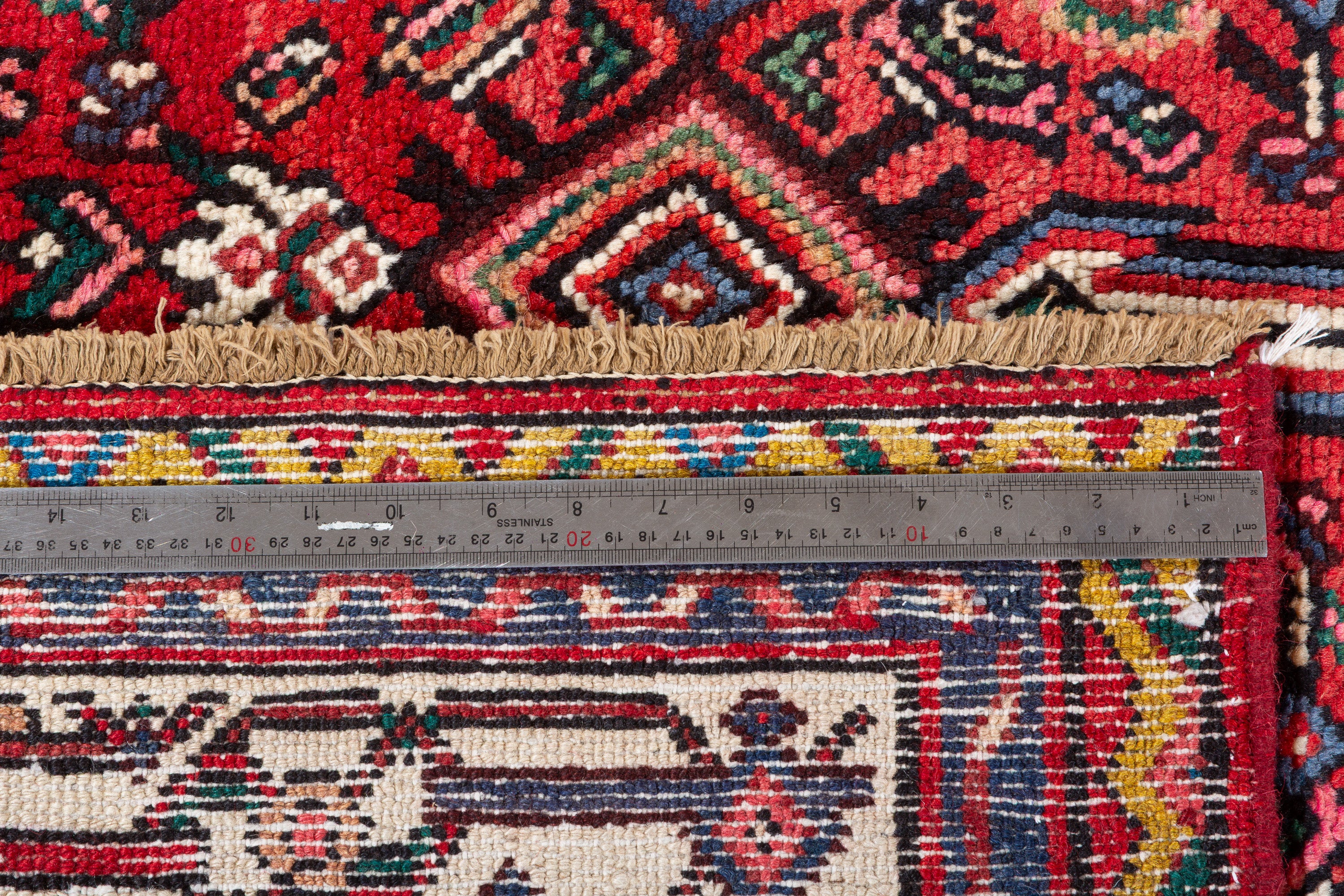 Vintage Red and beige Traditional Rug – 10' 4" x 6' 9" (315 x 205 cm)