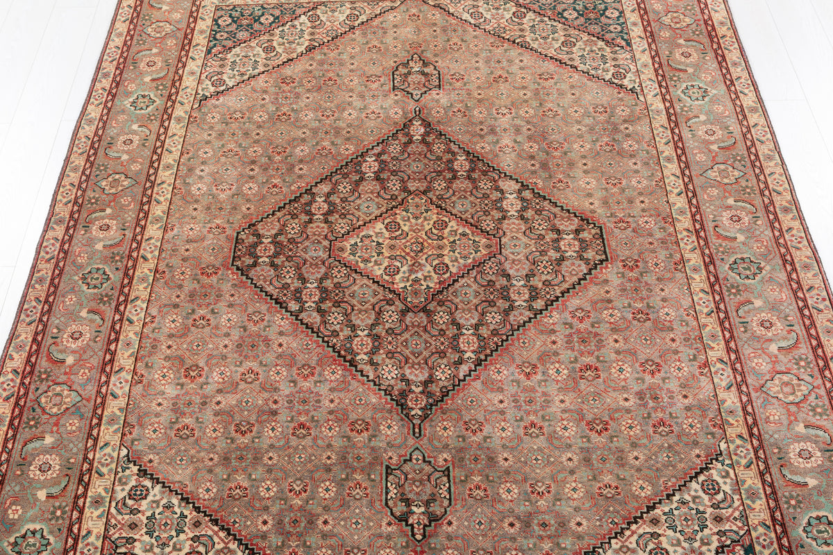 Vintage Muted gray and beige Traditional Rug – 9' 10" x 6' 7" (300 x 200 cm)