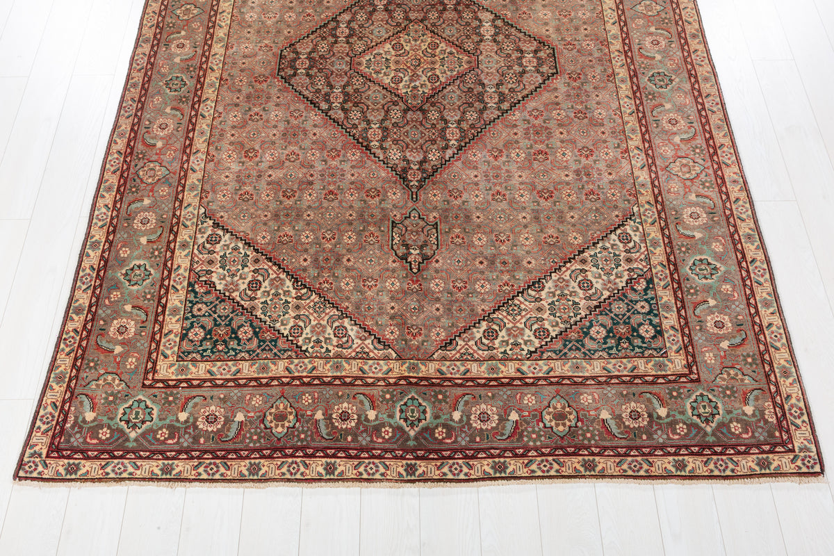 Vintage Muted gray and beige Traditional Rug – 9' 10" x 6' 7" (300 x 200 cm)