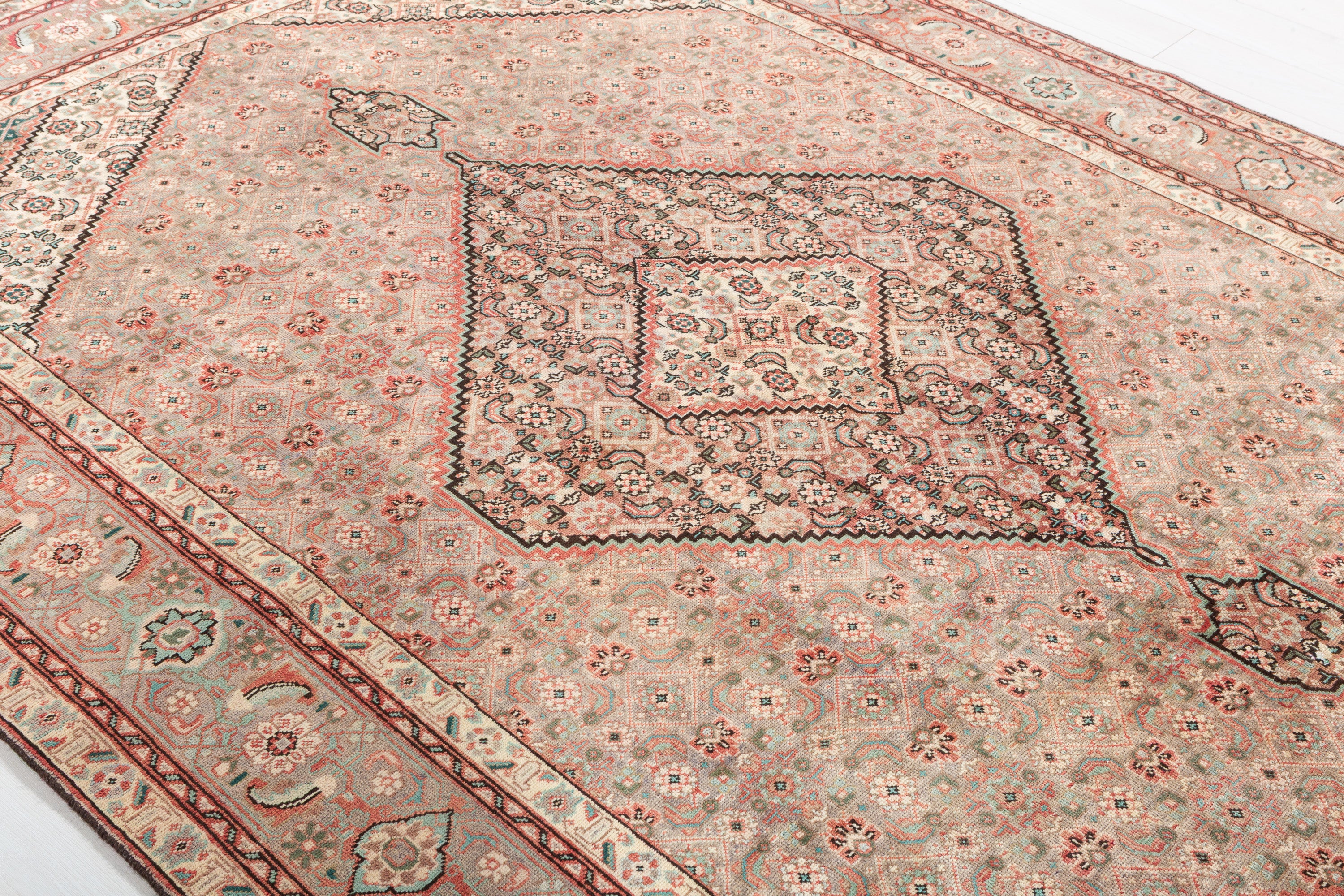 Vintage Muted gray and beige Traditional Rug – 9' 10" x 6' 7" (300 x 200 cm)