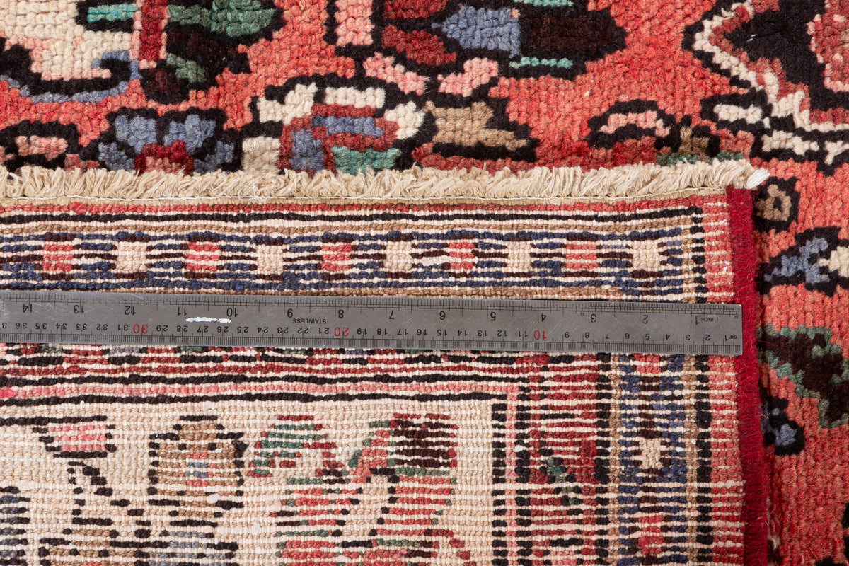 Vintage Red and beige Floral Rug – 10' 0" x 6' 8" (306 x 203 cm)