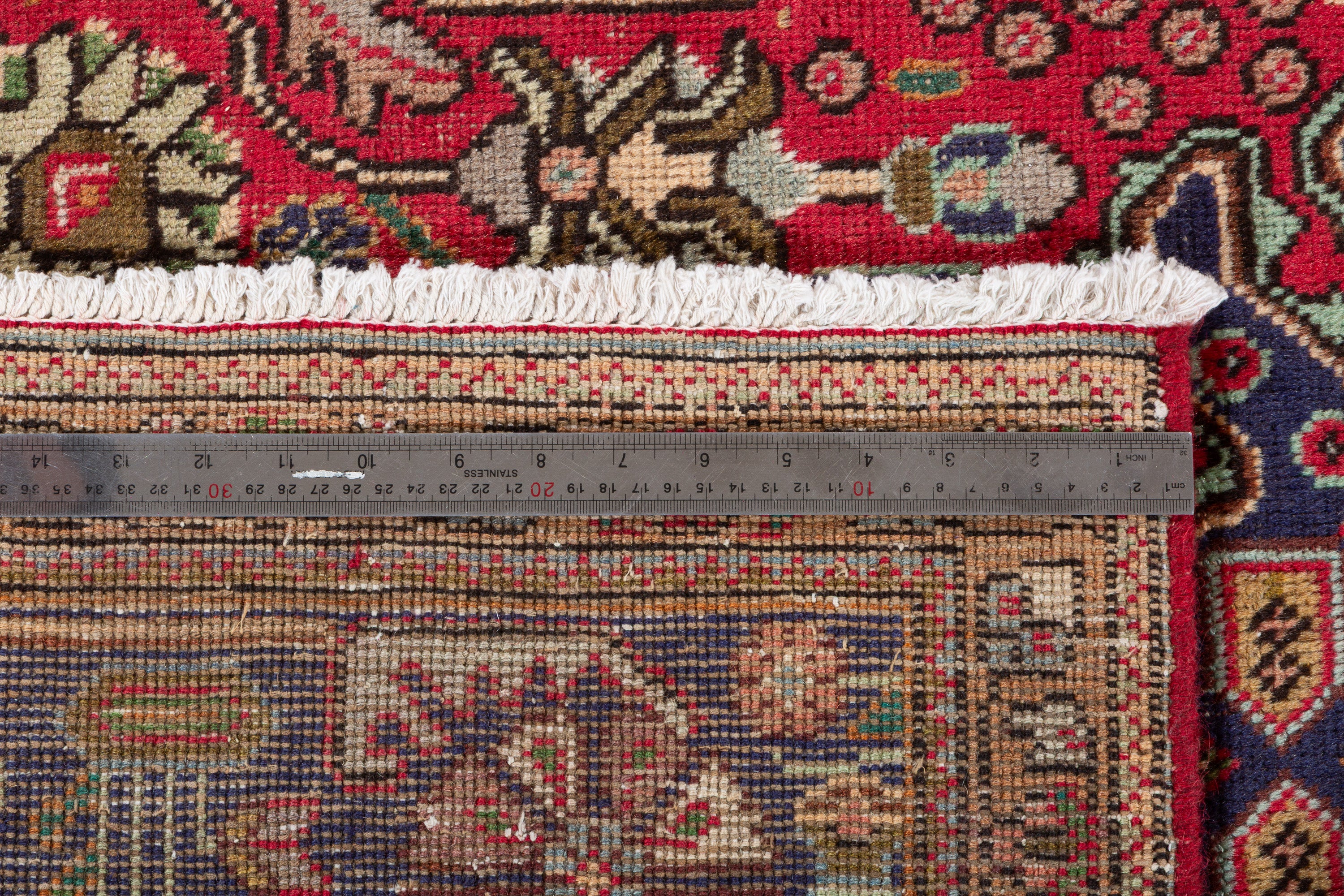 Vintage Red and navy Geometric Rug – 9' 5" x 6' 7" (286 x 201 cm)
