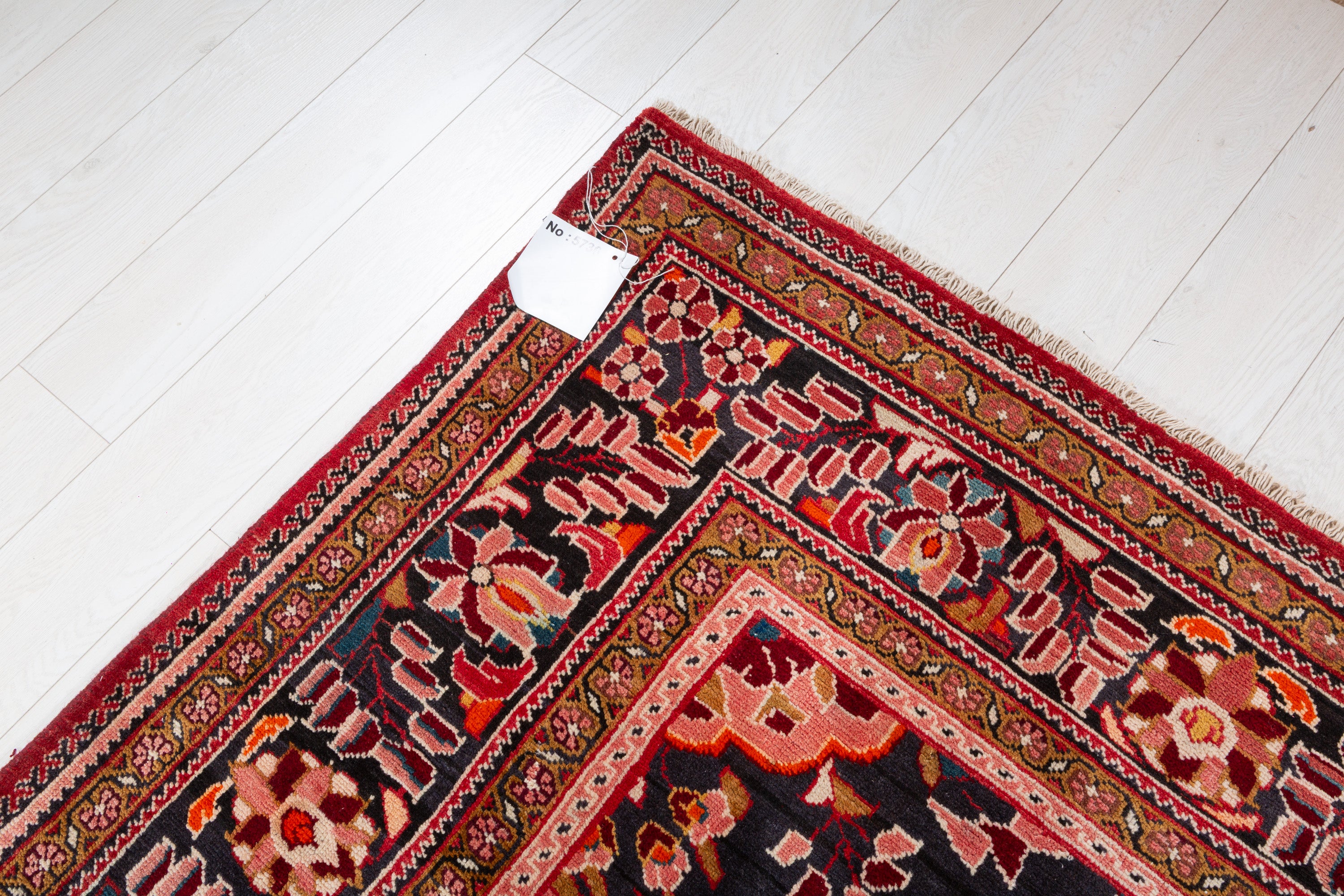 Vintage Red and blue Floral Rug – 10' 2" x 7' 0" (309 x 214 cm)