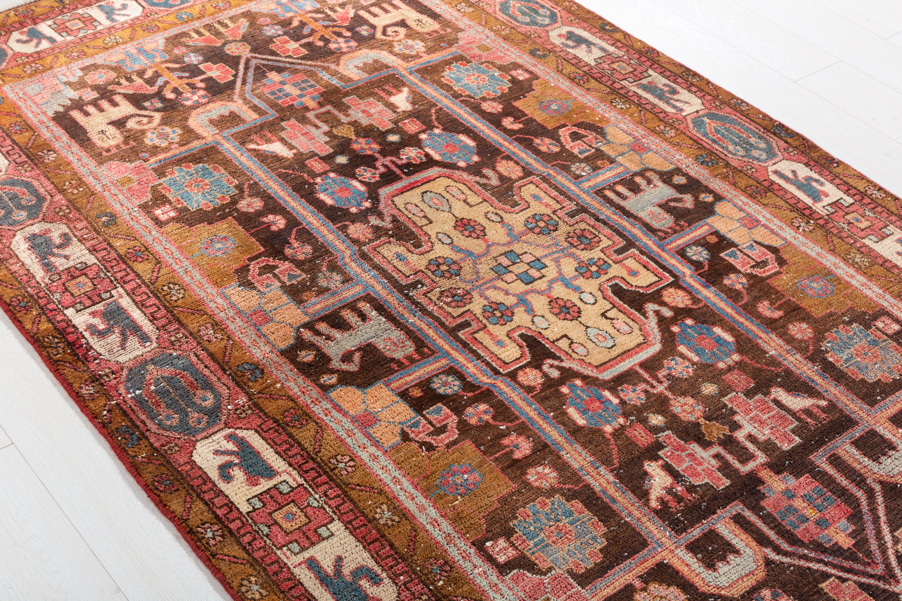 Collectible Vintage Rust, Brown Tree of Life Rug – 7' 8" x 4' 5" (234 x 135 cm)