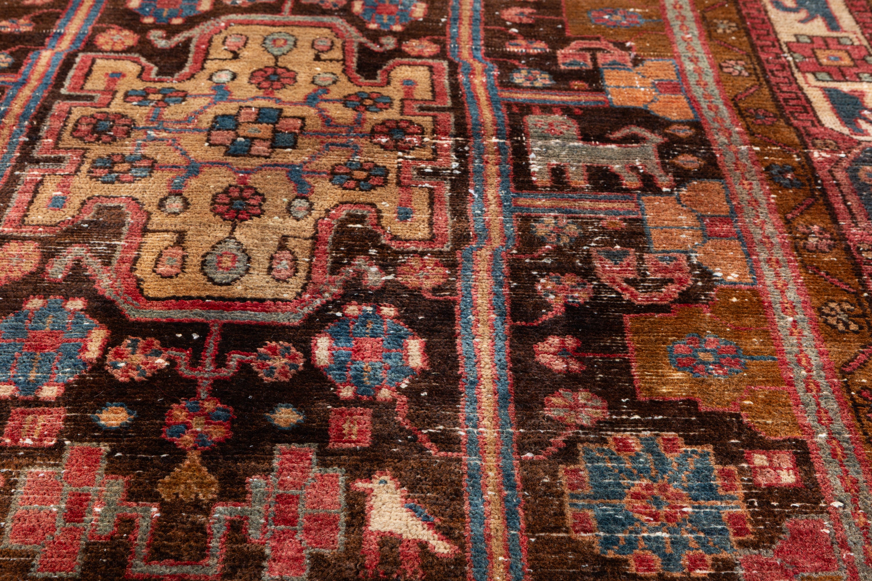 Collectible Vintage Rust, Brown Tree of Life Rug – 7' 8" x 4' 5" (234 x 135 cm)