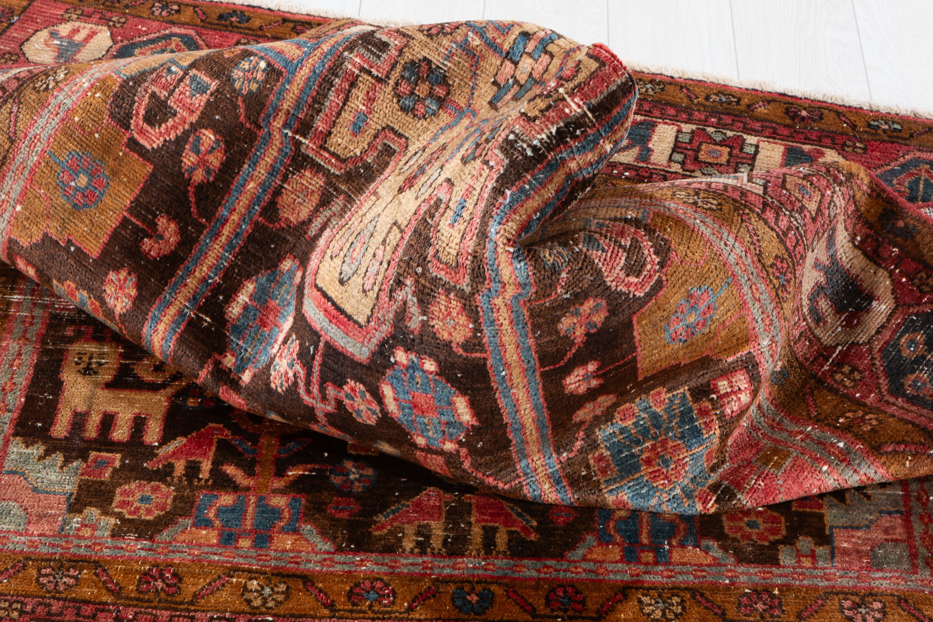 Collectible Vintage Rust, Brown Tree of Life Rug – 7' 8" x 4' 5" (234 x 135 cm)