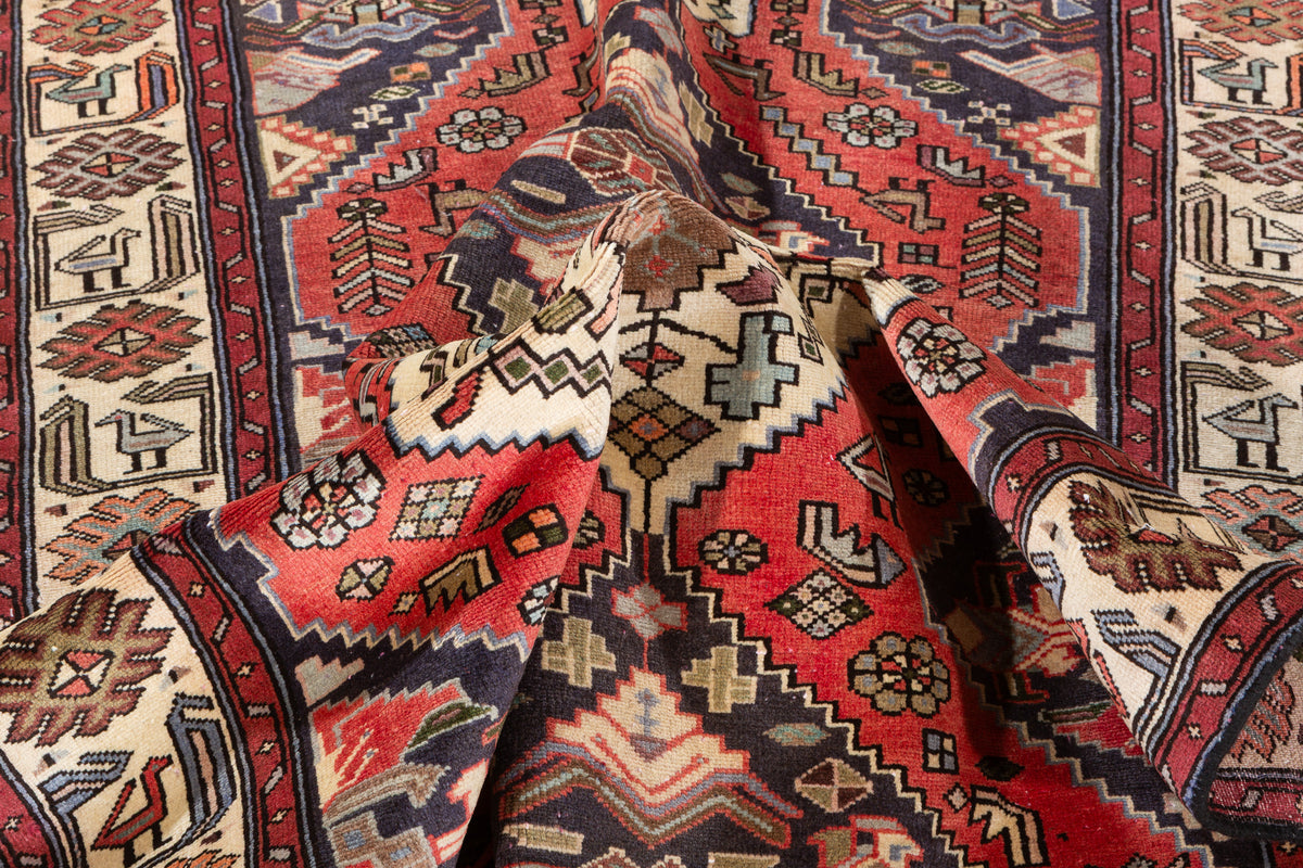Collectible Vintage Coral, Beige Triple Diamond Area Rug – 6' 10" x 4' 1" (209 x 124 cm)