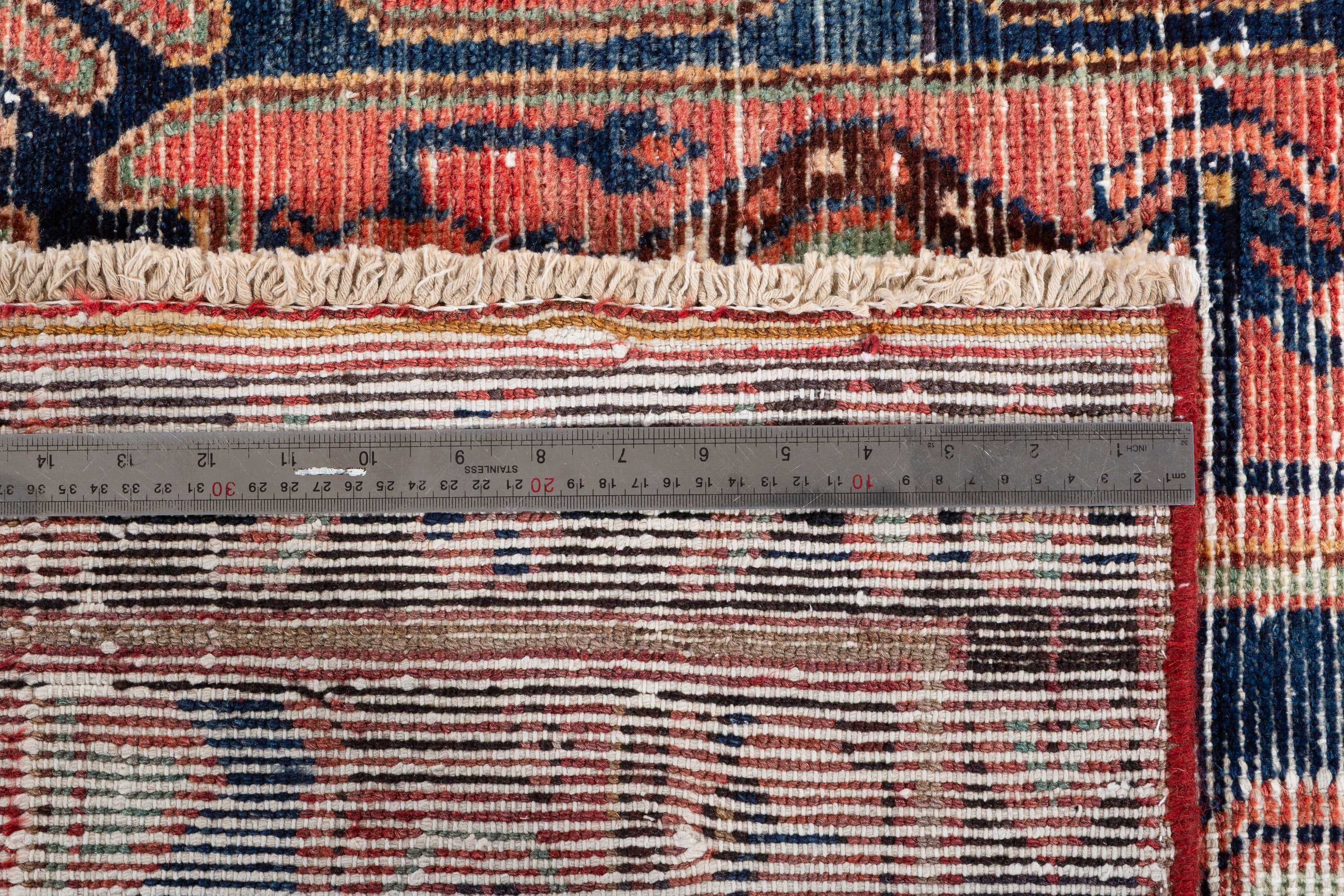Collectible Vintage Faded Red, Navy Blue Distressed Floral Medallion Area Rug – 6' 5" x 4' 3" (195 x 130 cm)