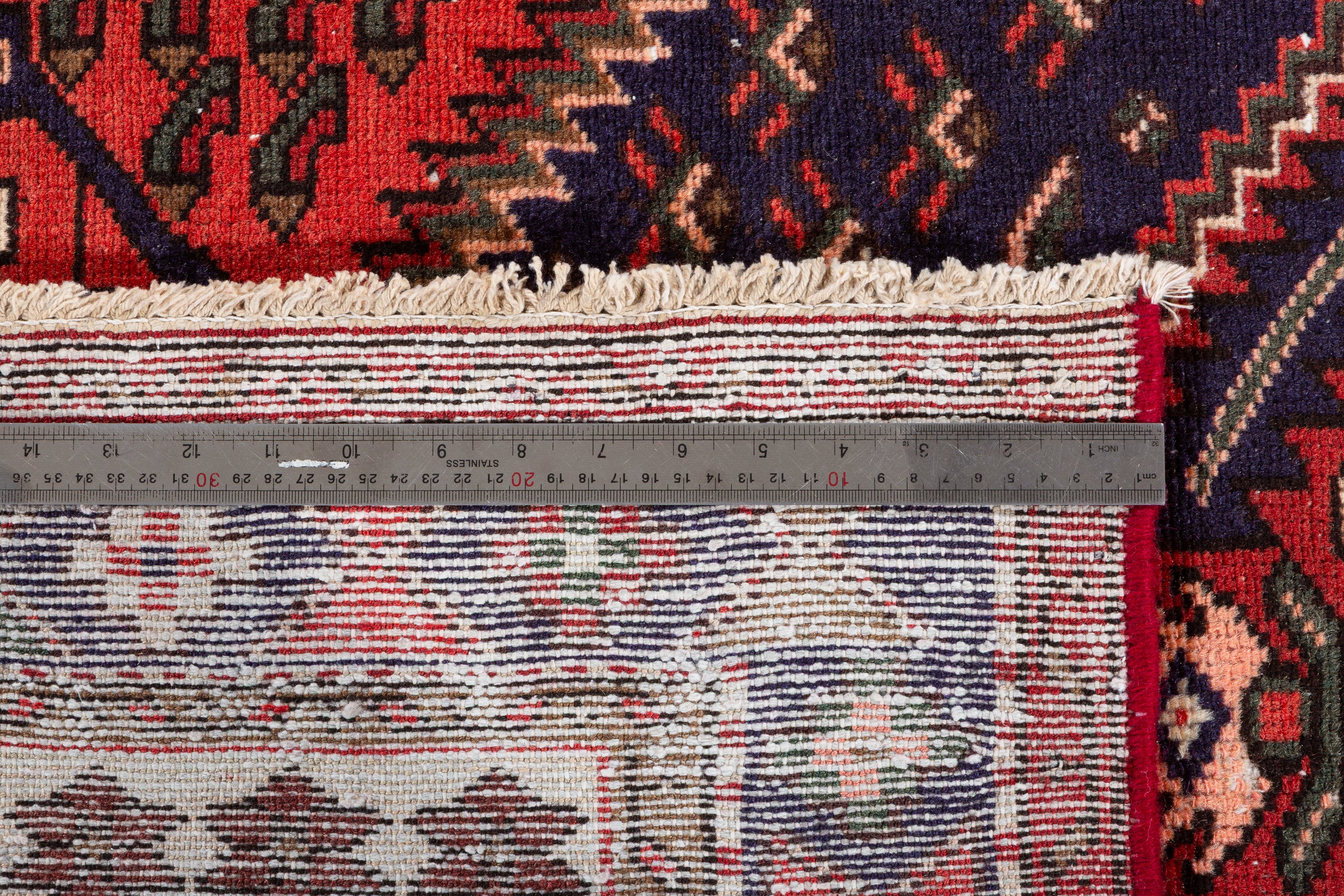 Vintage Coral, Navy Blue Diamond Medallion Area Rug – 6' 4" x 4' 1" (193 x 125 cm)