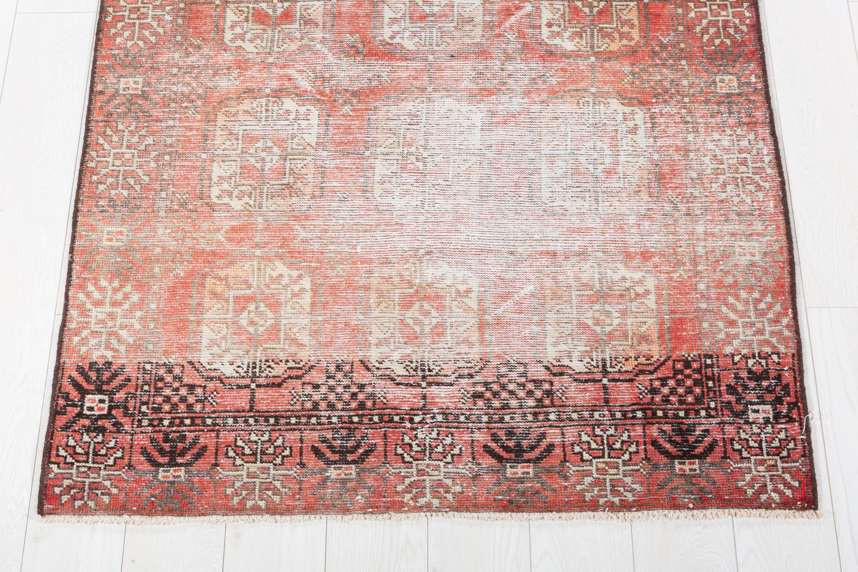 Vintage Faded Red Distressed Allover Area Rug – 6' 3" x 3' 9" (191 x 115 cm)
