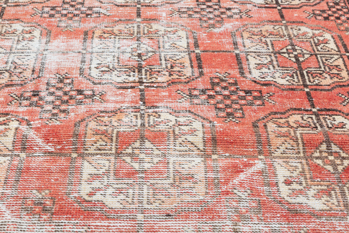 Vintage Faded Red Distressed Allover Area Rug – 6' 3" x 3' 9" (191 x 115 cm)