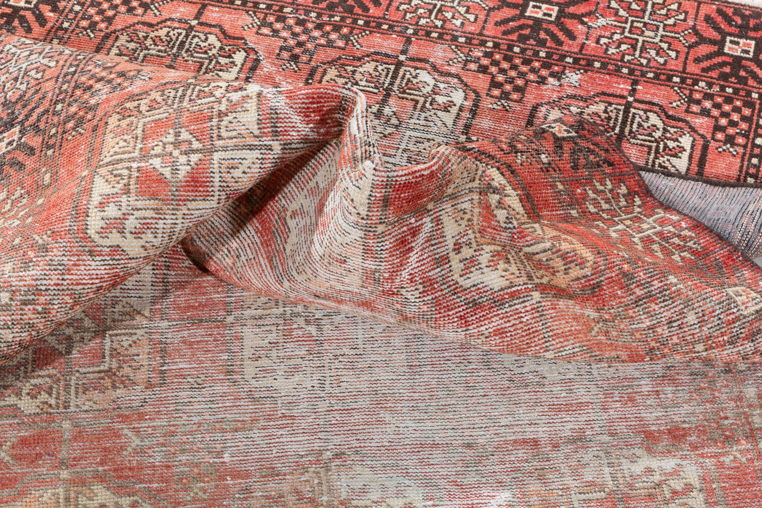 Vintage Faded Red Distressed Allover Area Rug – 6' 3" x 3' 9" (191 x 115 cm)