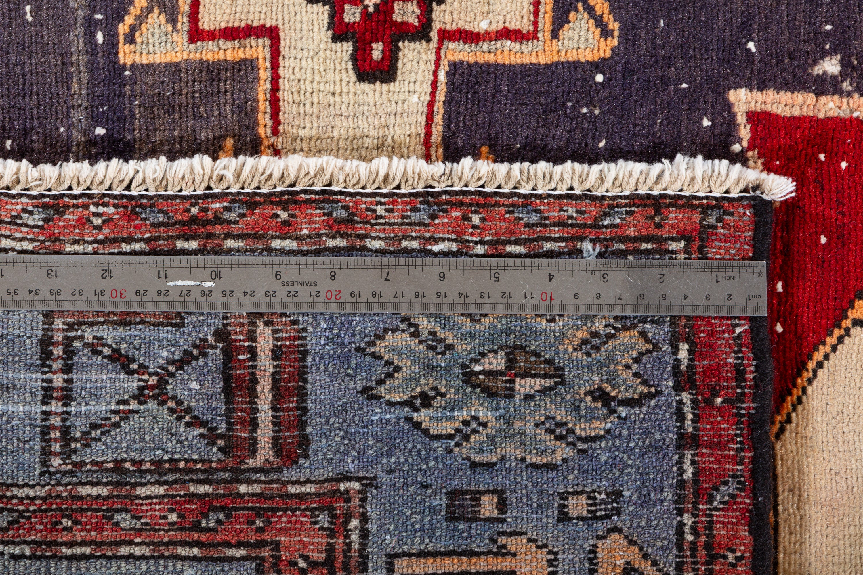 Collectible Vintage Burgundy-Red Geometric Medallion Area Rug – 6' 8" x 4' 1" (204 x 124 cm)
