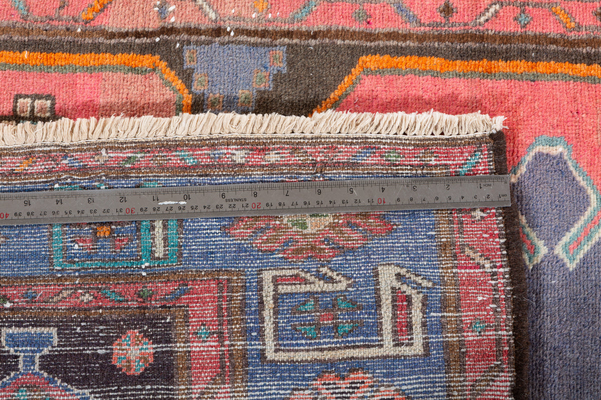 Collectible Vintage Coral, Light Blue Triple Medallion Area Rug – 6' 10" x 4' 2" (208 x 128 cm)
