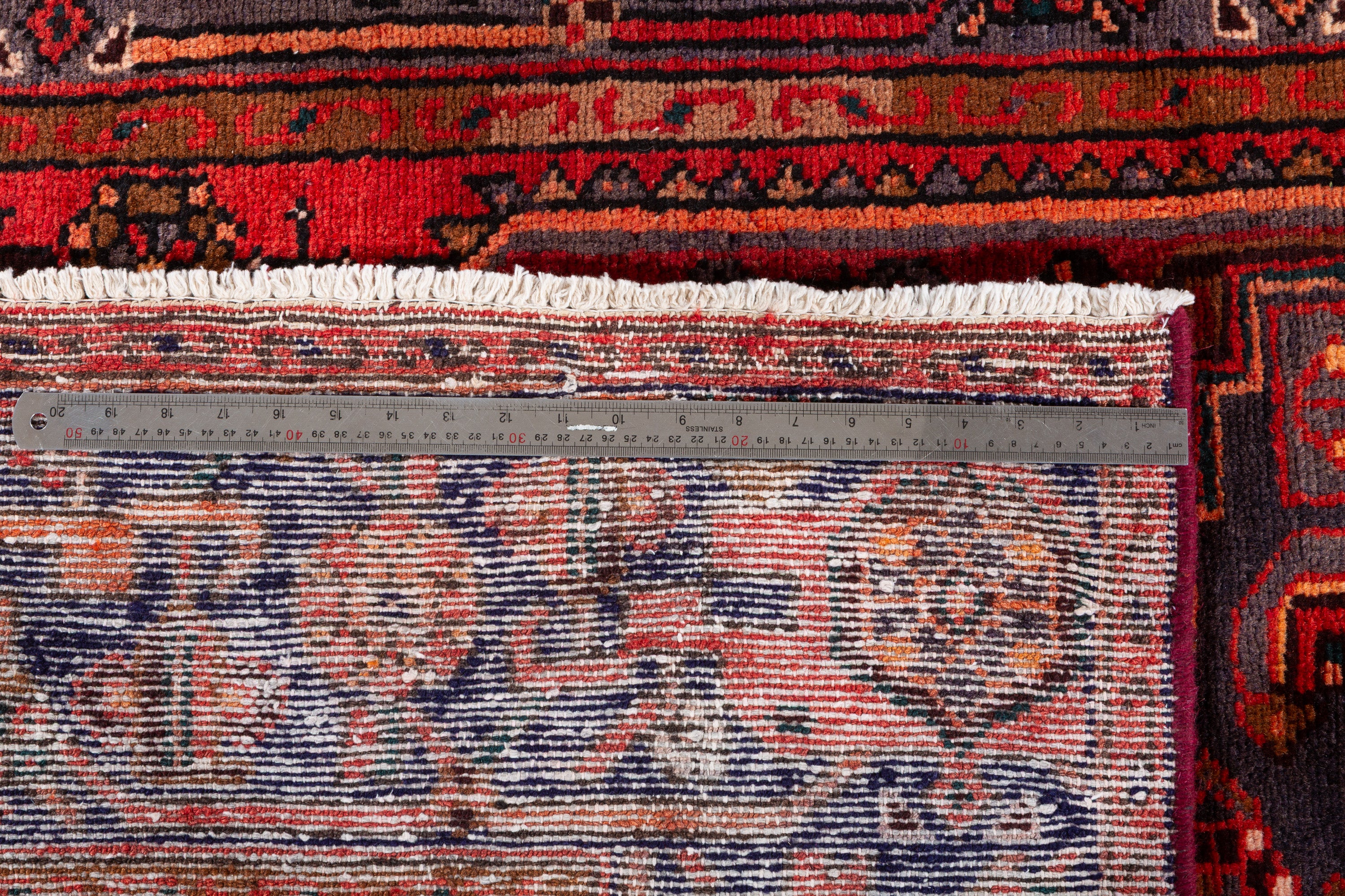 Collectible Vintage Rust Red, Orange-Red Allover Geometric Area Rug – 7' 3" x 4' 4" (222 x 132 cm)