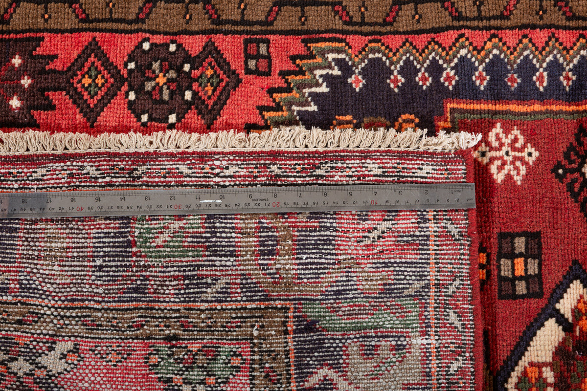 Vintage Coral, Rust Red Tribal Medallion Area Rug – 6' 2" x 4' 0" (188 x 122 cm)