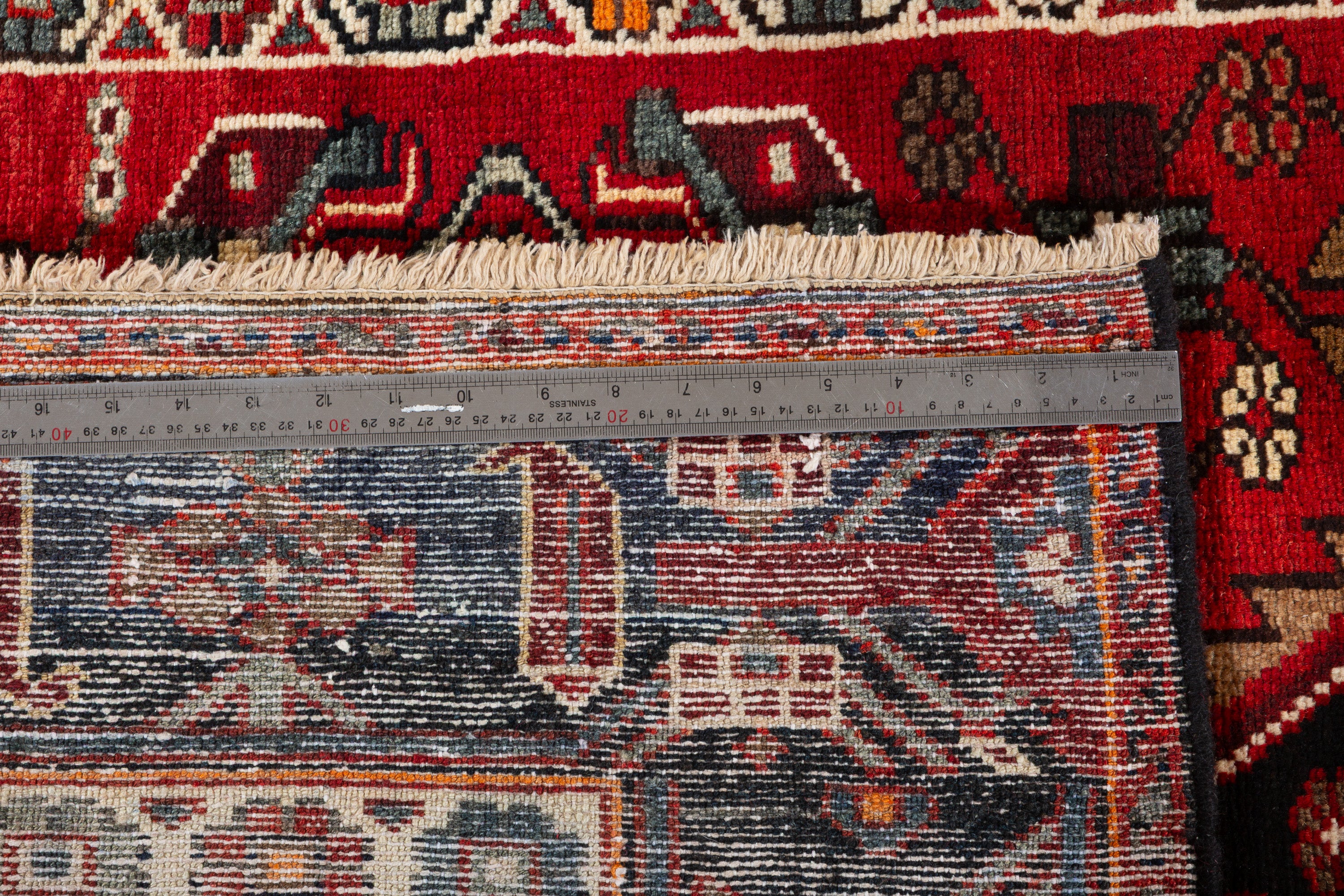 Collectible Vintage Red Geometric Area Rug – 7' 4" x 4' 6" (224 x 136 cm)