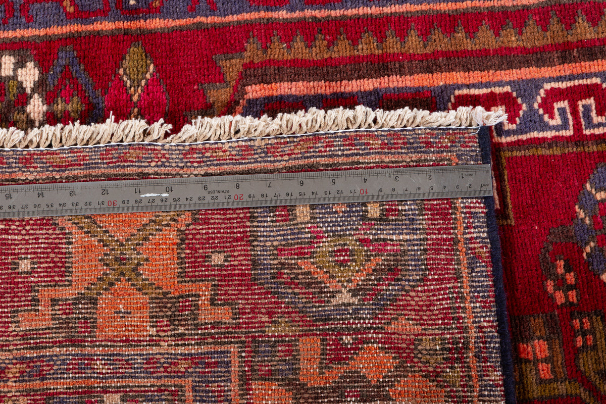 Vintage Red, orange Geometric Area Rug – 7' 7" x 4' 3" (232 x 129 cm)