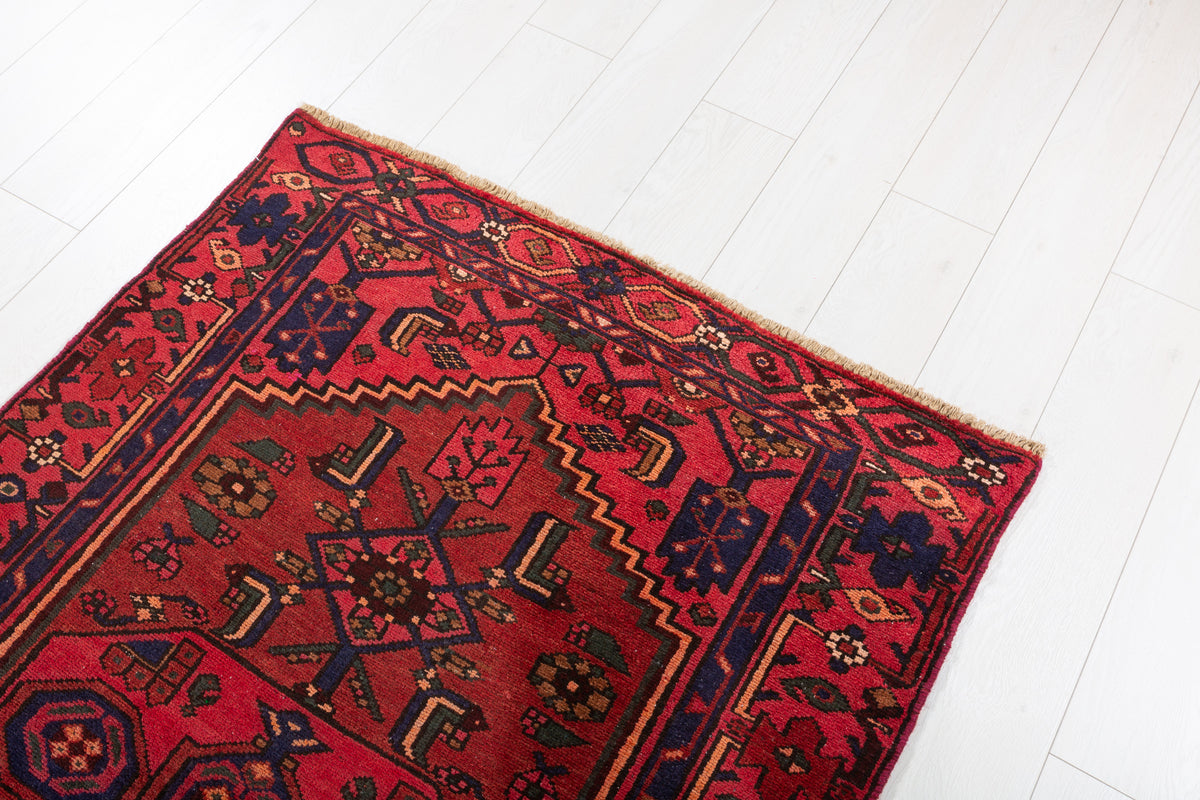 Vintage Rust Red Allover Geometric Hand-Knotted Area Rug – 6' 4" x 3' 7" (192 x 108 cm)