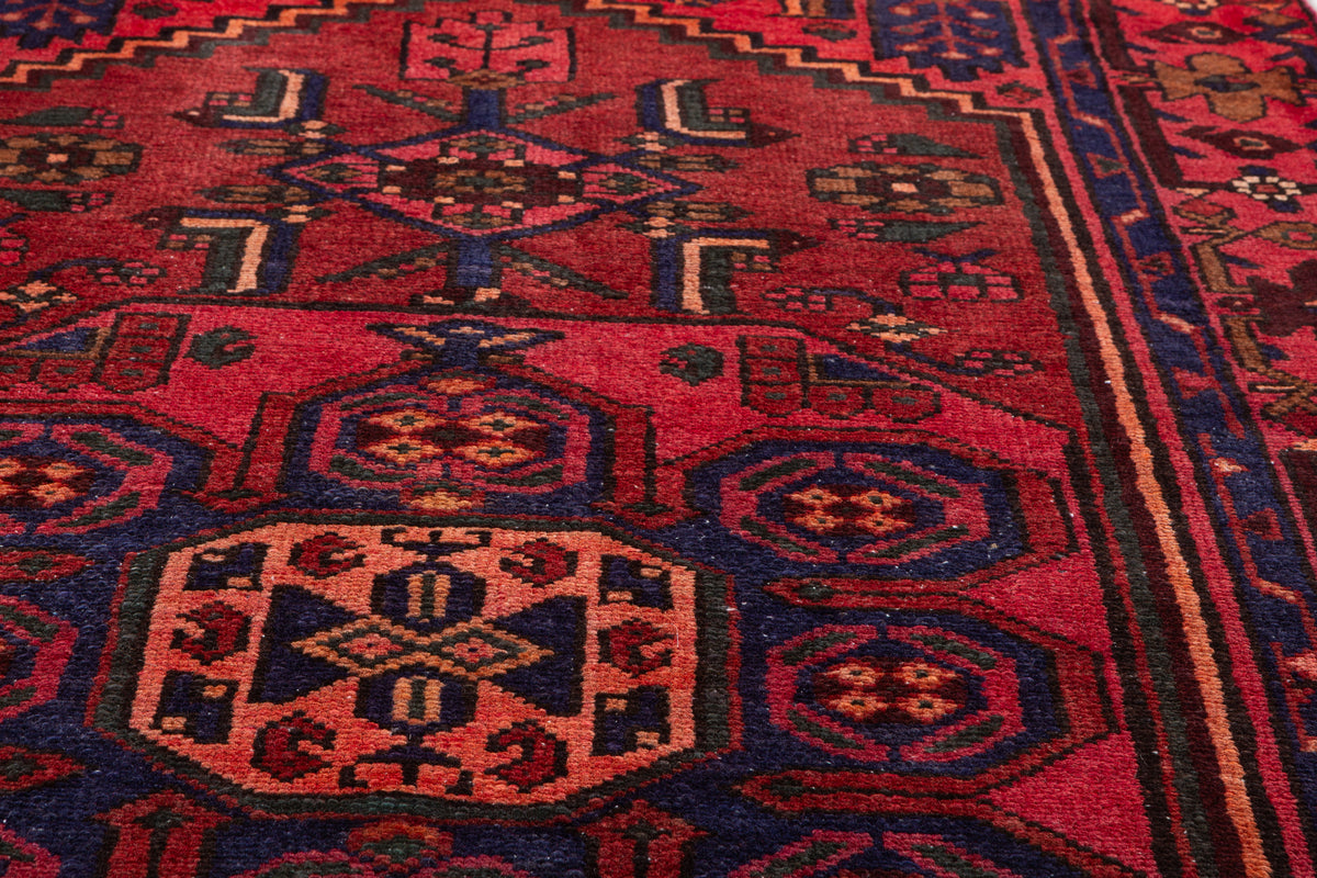 Vintage Rust Red Allover Geometric Hand-Knotted Area Rug – 6' 4" x 3' 7" (192 x 108 cm)