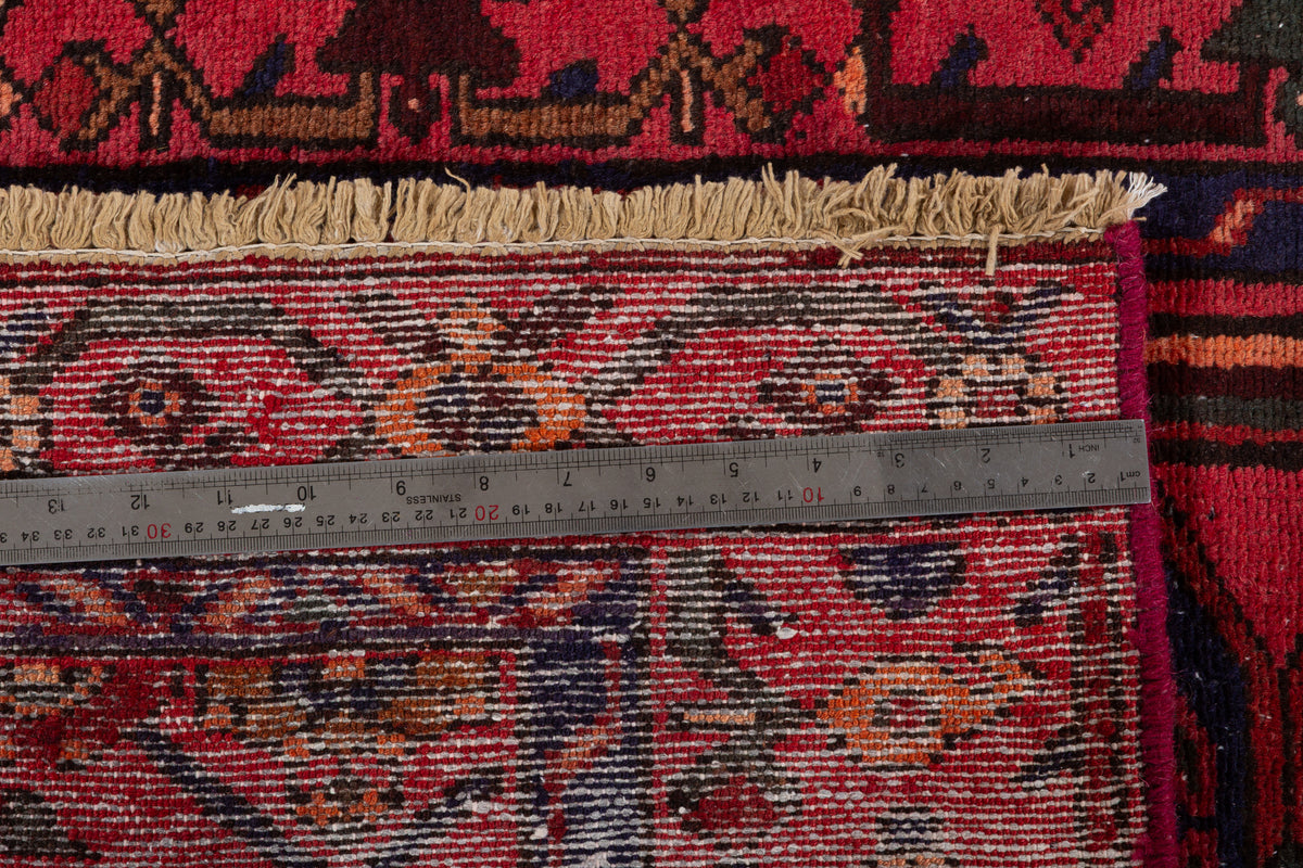 Vintage Rust Red Allover Geometric Hand-Knotted Area Rug – 6' 4" x 3' 7" (192 x 108 cm)