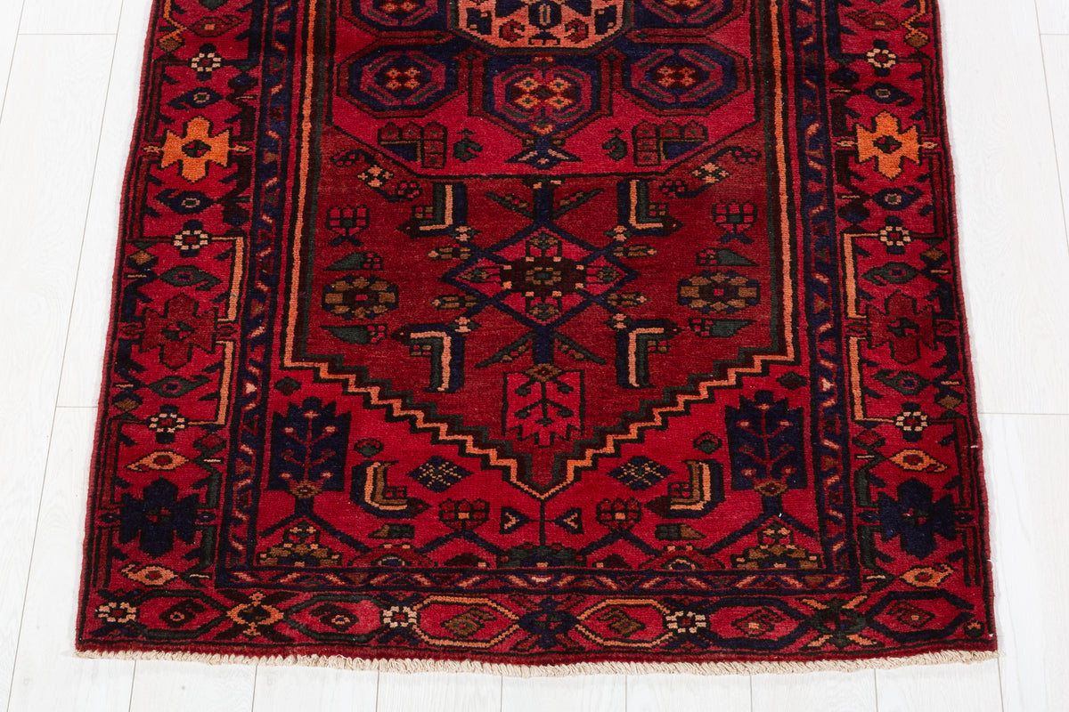 Vintage Red Allover Boteh Hand-Knotted Area Rug – 6' 5" x 3' 8" (195 x 112 cm)