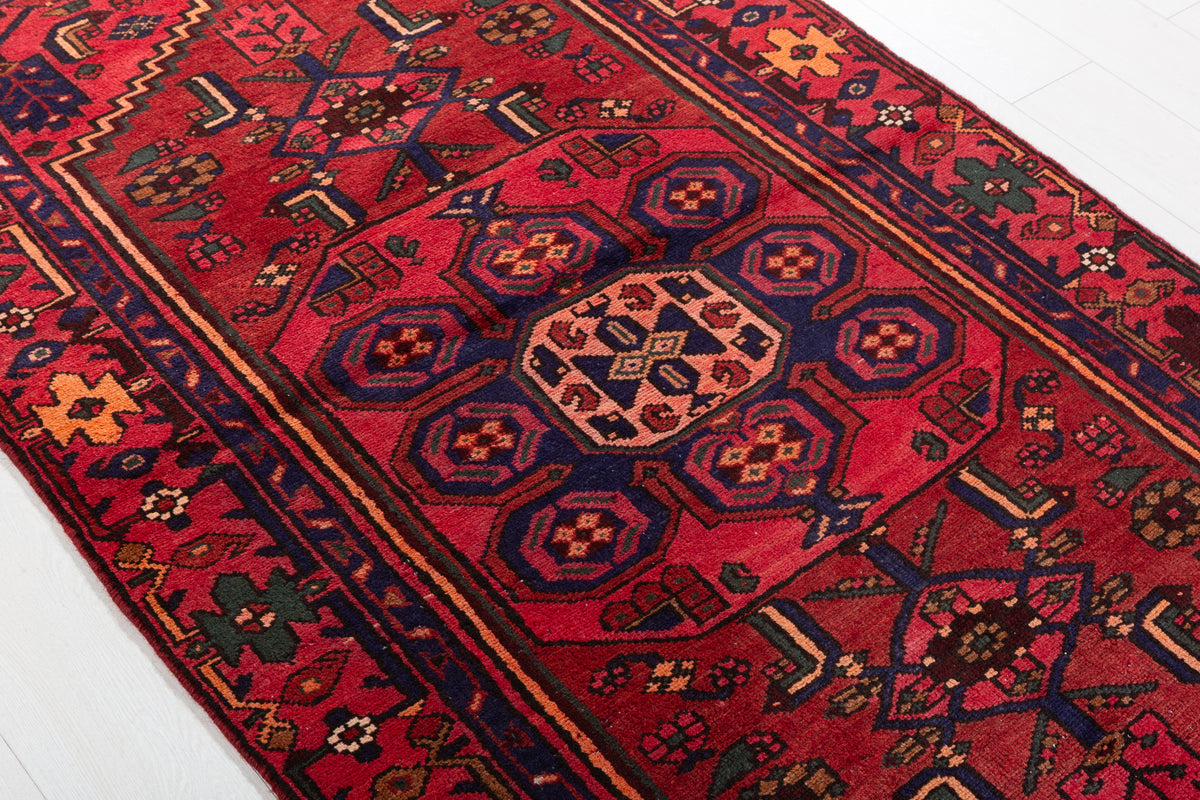 Vintage Red Allover Boteh Hand-Knotted Area Rug – 6' 5" x 3' 8" (195 x 112 cm)