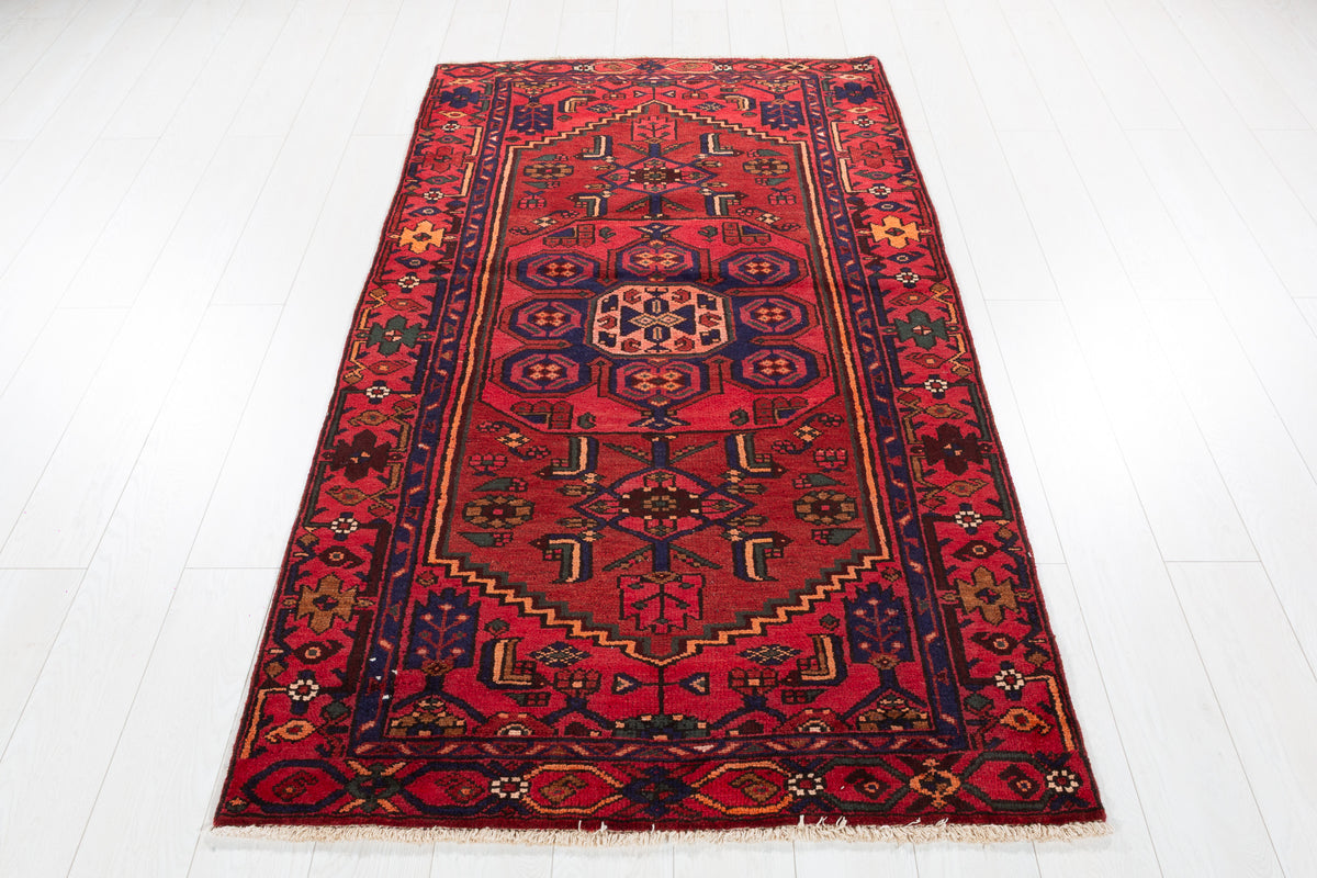 Vintage Red Allover Boteh Hand-Knotted Area Rug – 6' 5" x 3' 8" (195 x 112 cm)
