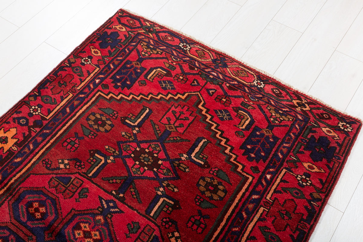 Vintage Red Allover Boteh Hand-Knotted Area Rug – 6' 5" x 3' 8" (195 x 112 cm)