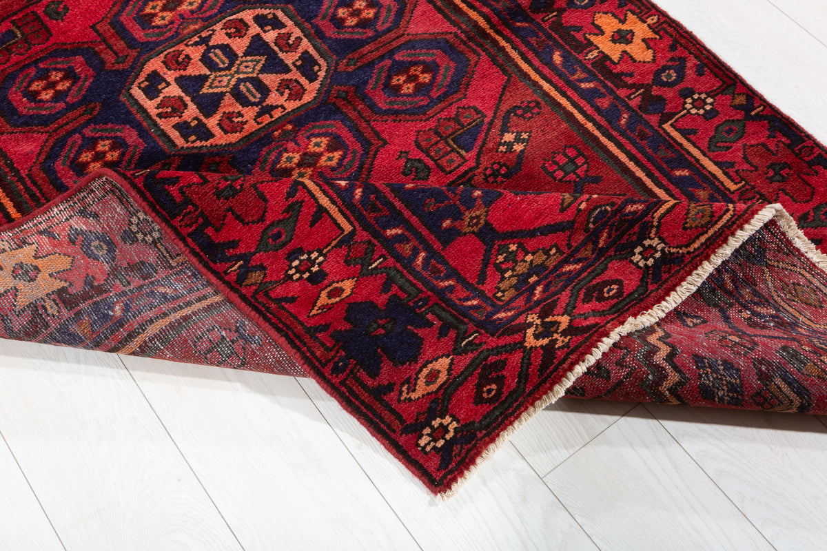 Vintage Red Allover Boteh Hand-Knotted Area Rug – 6' 5" x 3' 8" (195 x 112 cm)