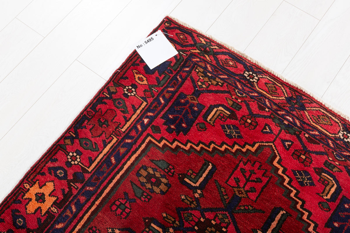 Vintage Red Allover Boteh Hand-Knotted Area Rug – 6' 5" x 3' 8" (195 x 112 cm)
