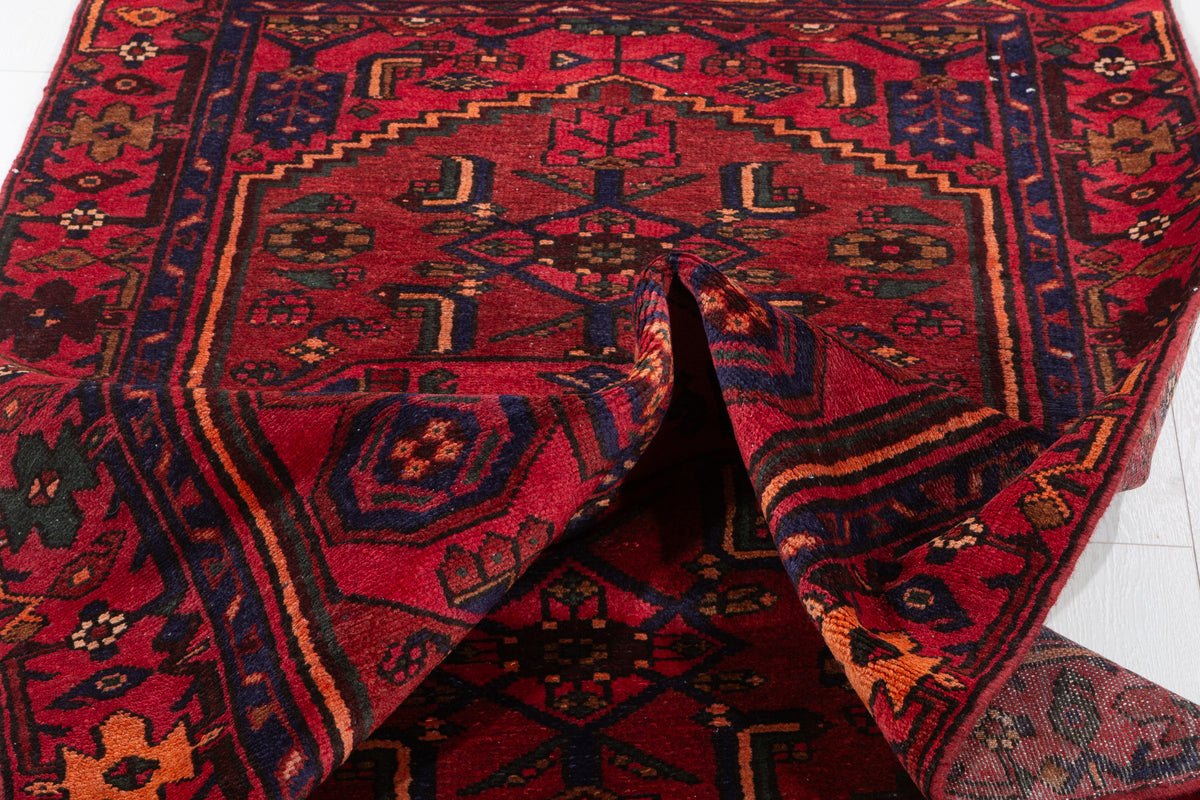 Vintage Red Allover Boteh Hand-Knotted Area Rug – 6' 5" x 3' 8" (195 x 112 cm)