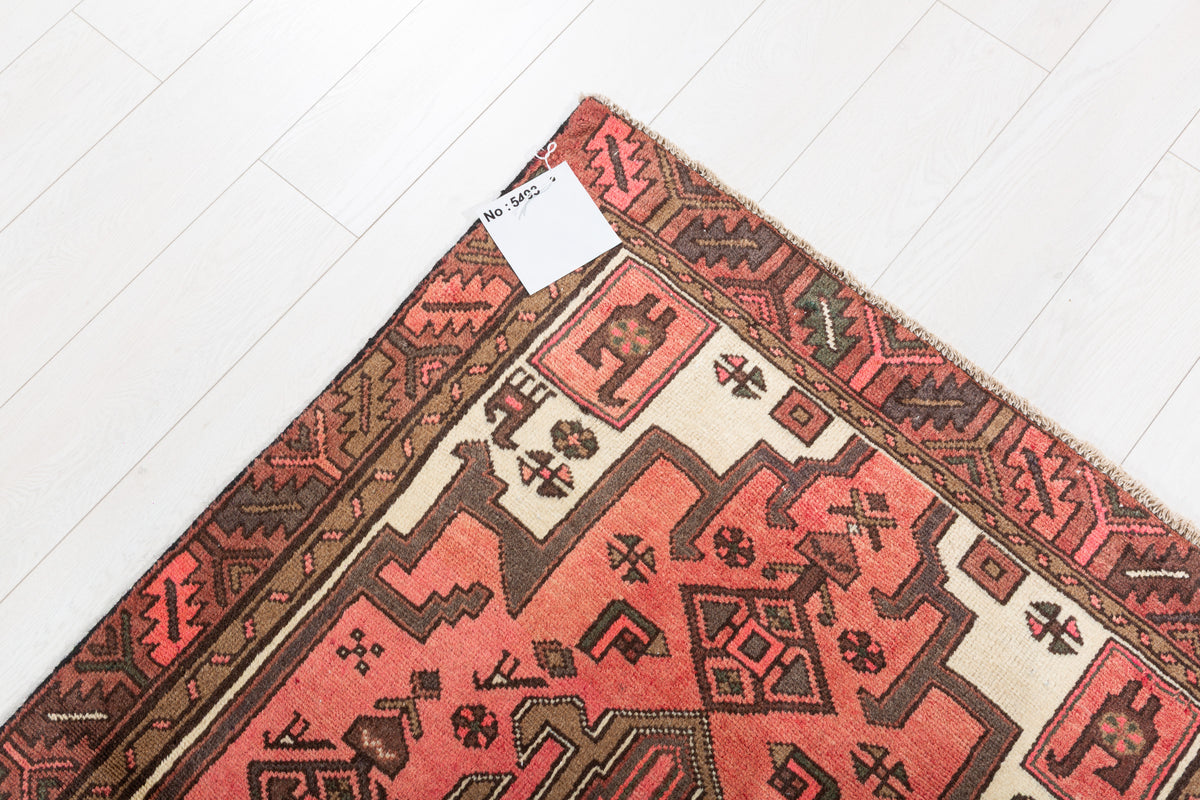 Tapis vintage délavé pêche Tribal à motif géométrique – 6' 0" x 3' 2" (183 x 97 cm)