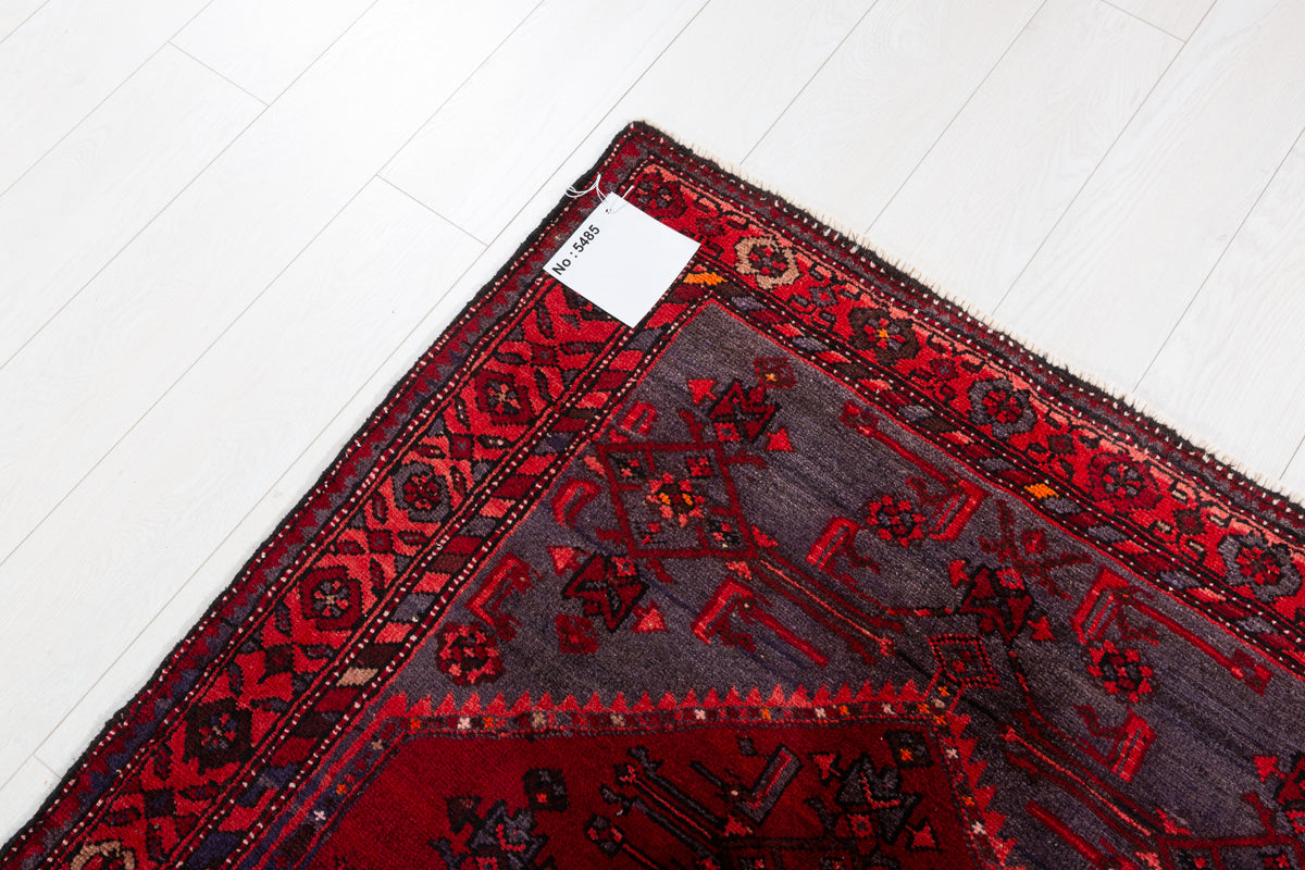 Vintage Red Tonal Central Medallion Hand-Knotted Area Rug – 6' 10" x 3' 7" (209 x 110 cm)