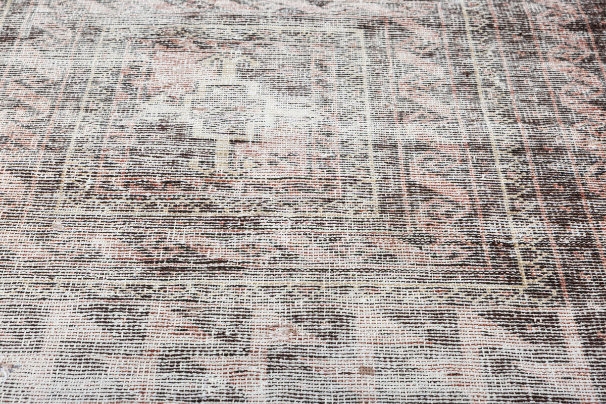 Antique Rose Distressed Open Field Hand-Knotted Area Rug – 6' 6" x 3' 1" (199 x 95 cm)