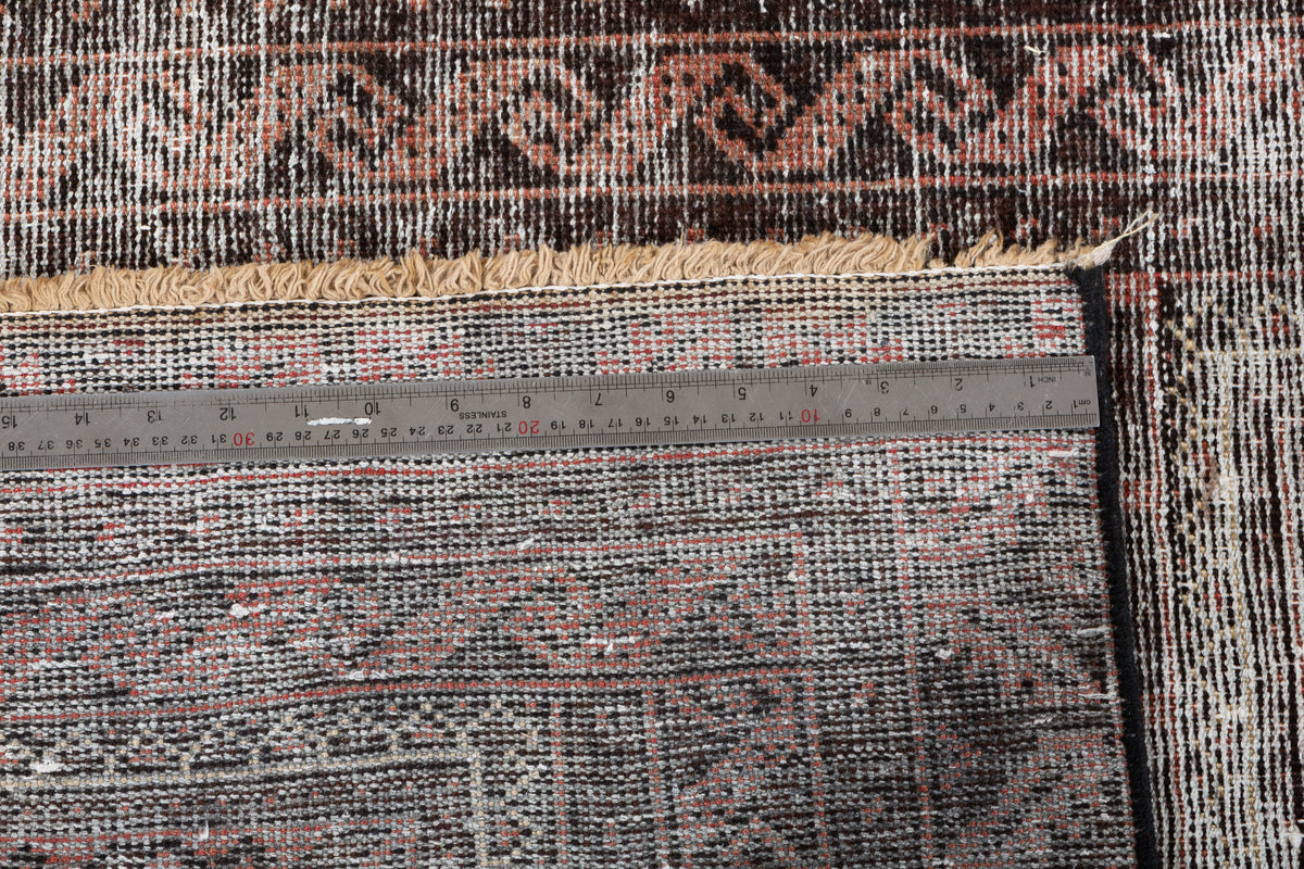 Antique Rose Distressed Open Field Hand-Knotted Area Rug – 6' 6" x 3' 1" (199 x 95 cm)