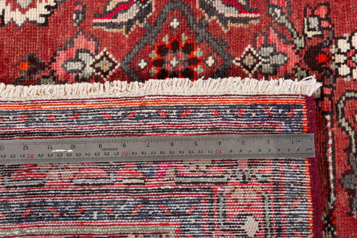 Vintage Warm Rust Red and Pink Geometric Hand-Knotted Area Rug – 6' 5" x 3' 4" (196 x 101 cm)