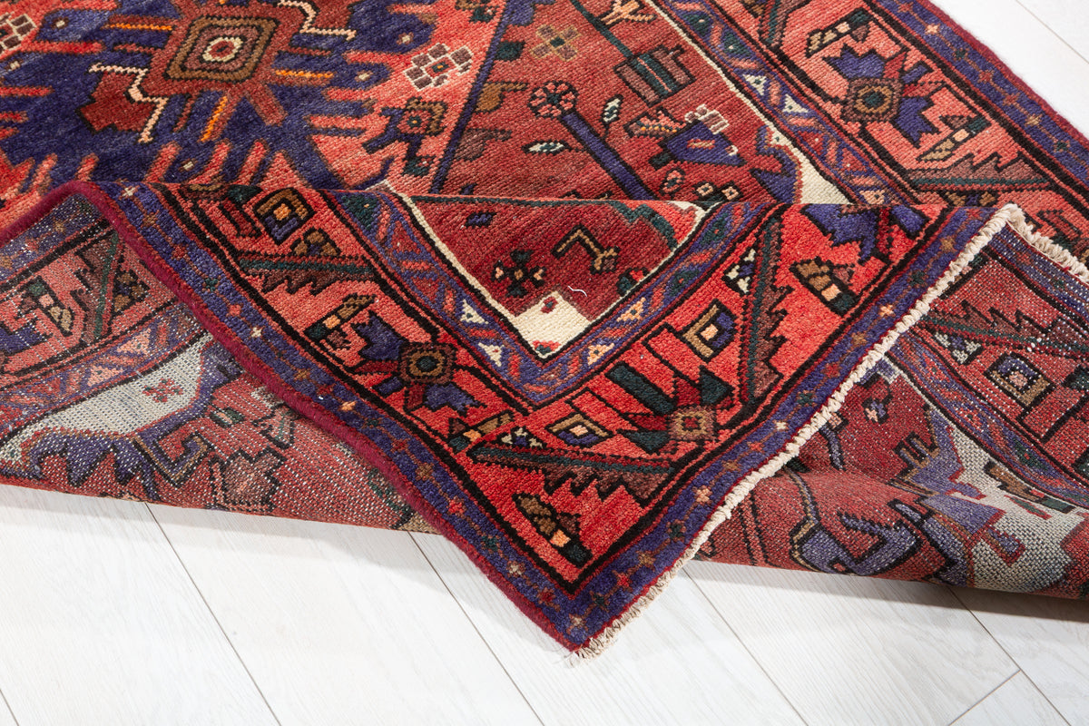 Vintage Rust Fine Medallion Hand-Knotted Area Rug – 6' 7" x 3' 7" (201 x 108 cm)