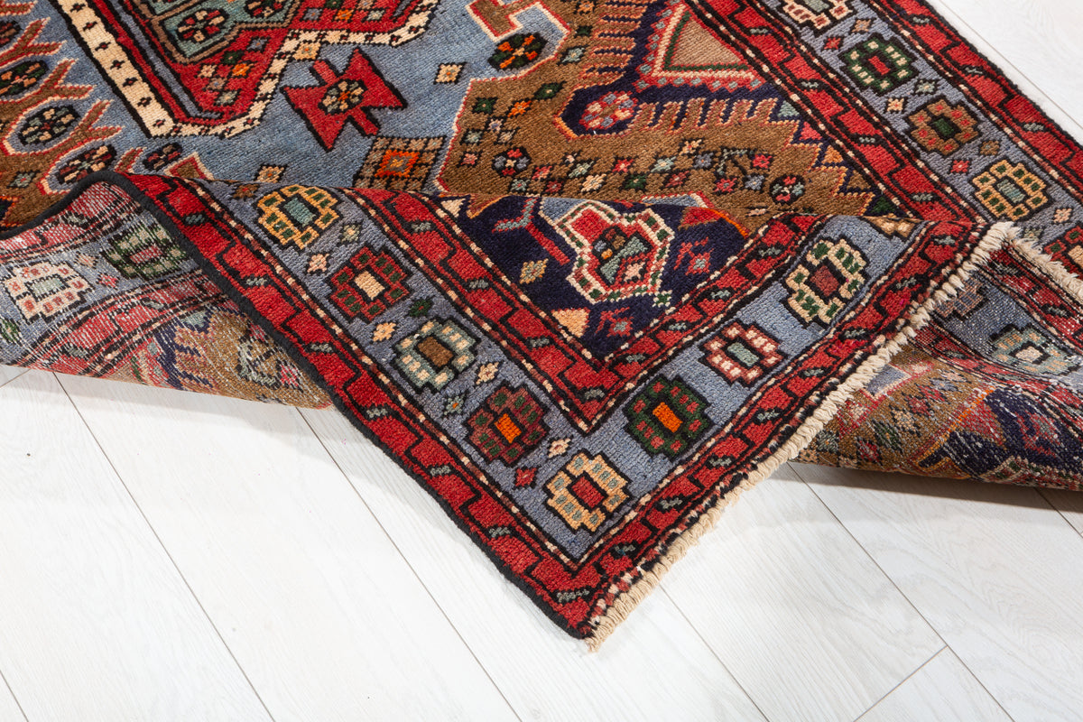 Vintage Camel Brown Tonal Tribal Lattice Hand-Knotted Area Rug – 6' 8" x 3' 4" (204 x 101 cm)