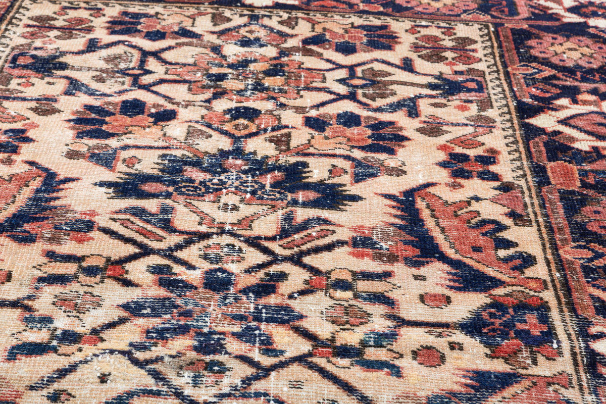 Rare Collectible Antique Faded Camel Brown Medallion Rug – 5' 7" x 3' 5" (169 x 103 cm)