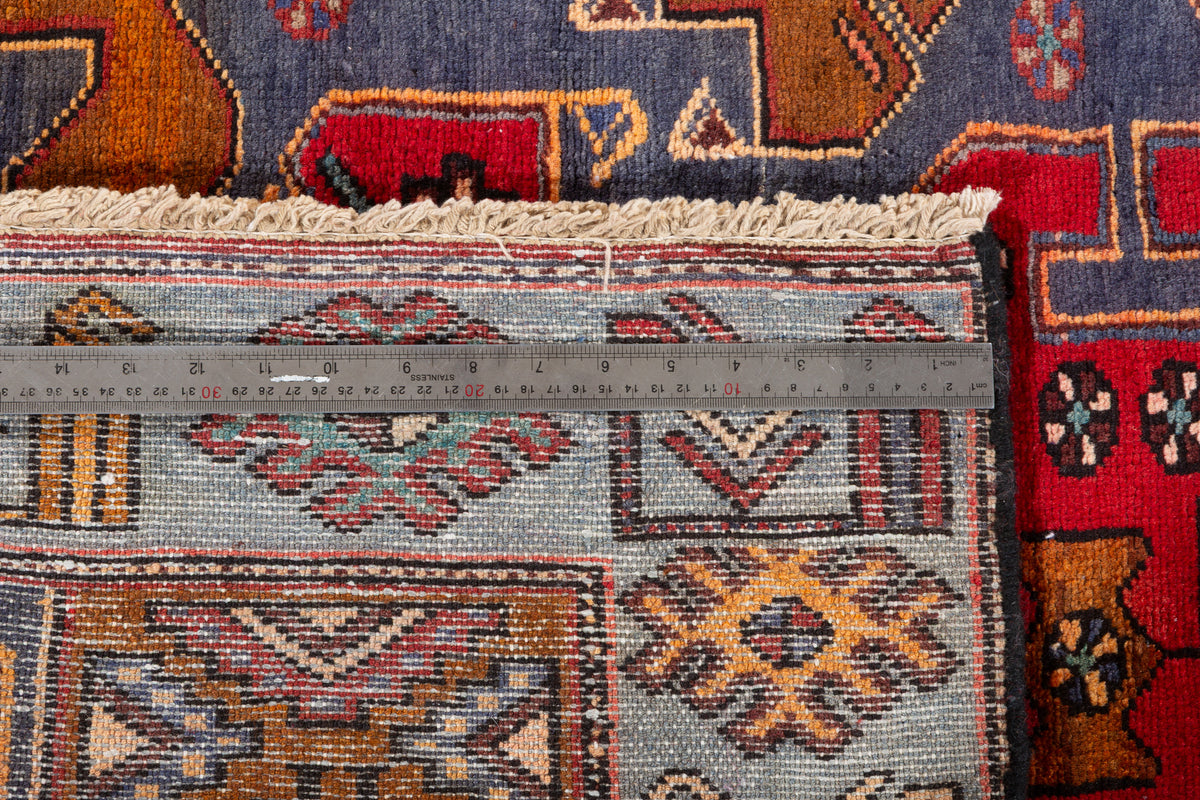 Rare Vintage Time-Softened Navy Blue All-Over Hand-Knotted Area Rug – 6' 2" x 3' 5" (189 x 105 cm)