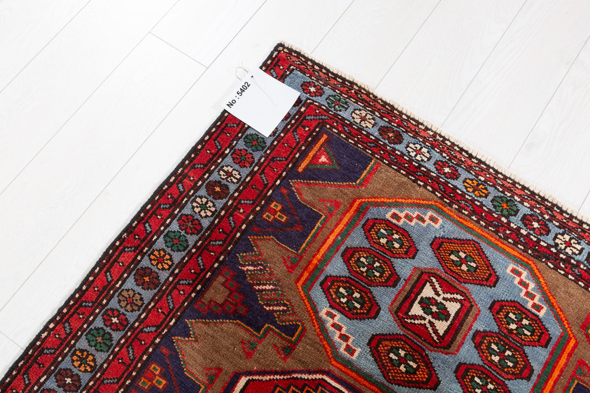 Vintage Brown Finely Drawn All-Over Pattern Hand-Knotted Area Rug – 6' 8" x 3' 5" (203 x 104 cm)